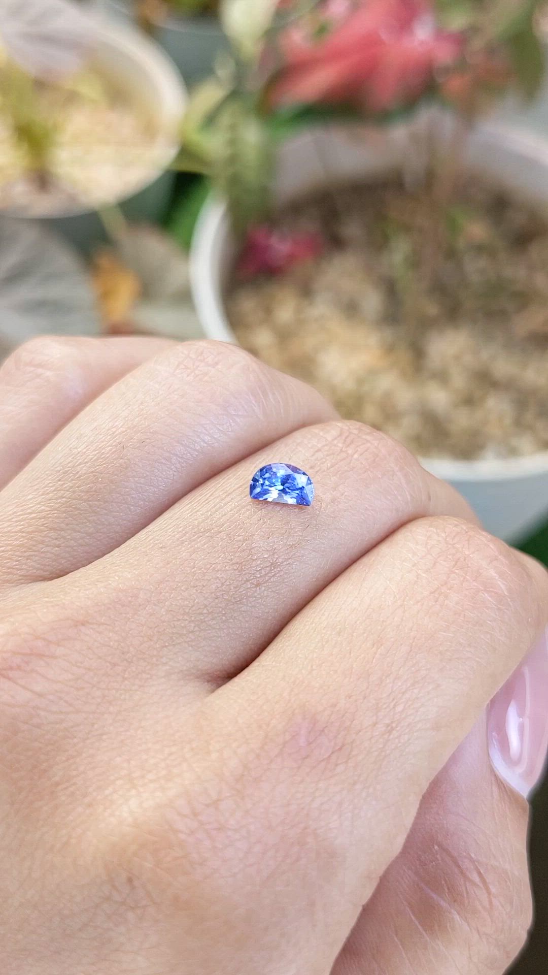 0.64 Ct. Blue Sapphire from Ceylon (Sri Lanka) Size Video