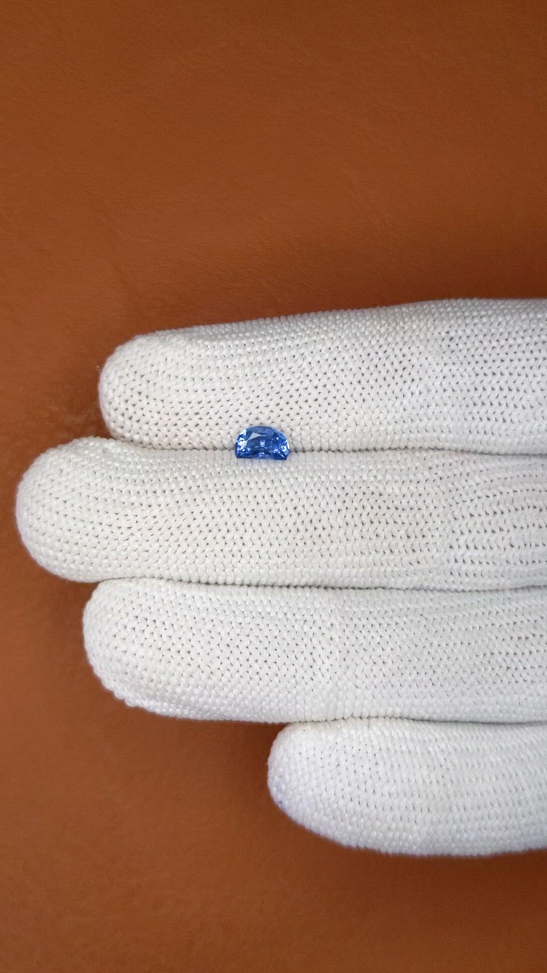 0.64 Ct. Blue Sapphire from Ceylon (Sri Lanka) Size Video
