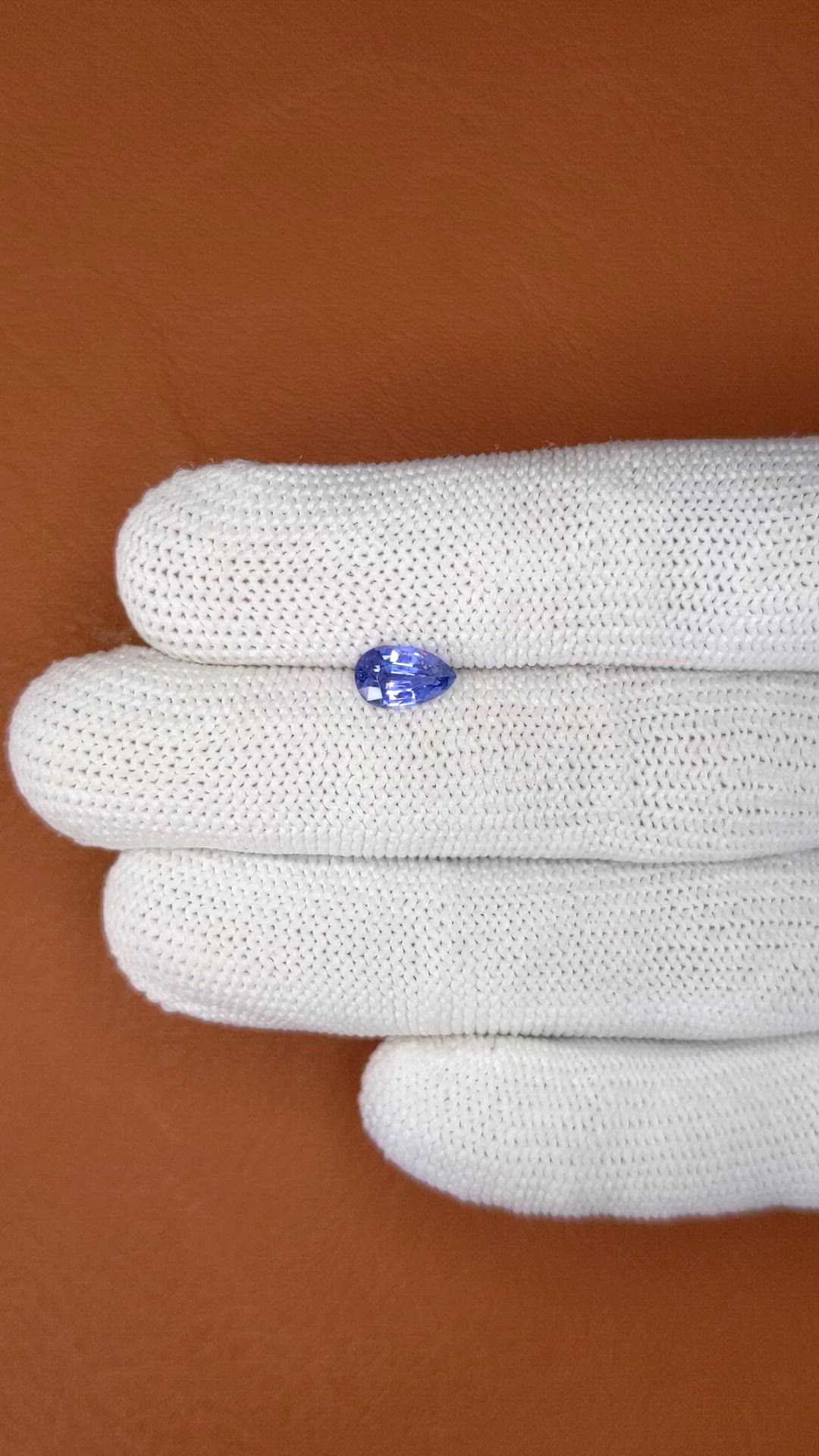 1.12 Ct. Purplish Blue Sapphire from Ceylon (Sri Lanka) Size Video