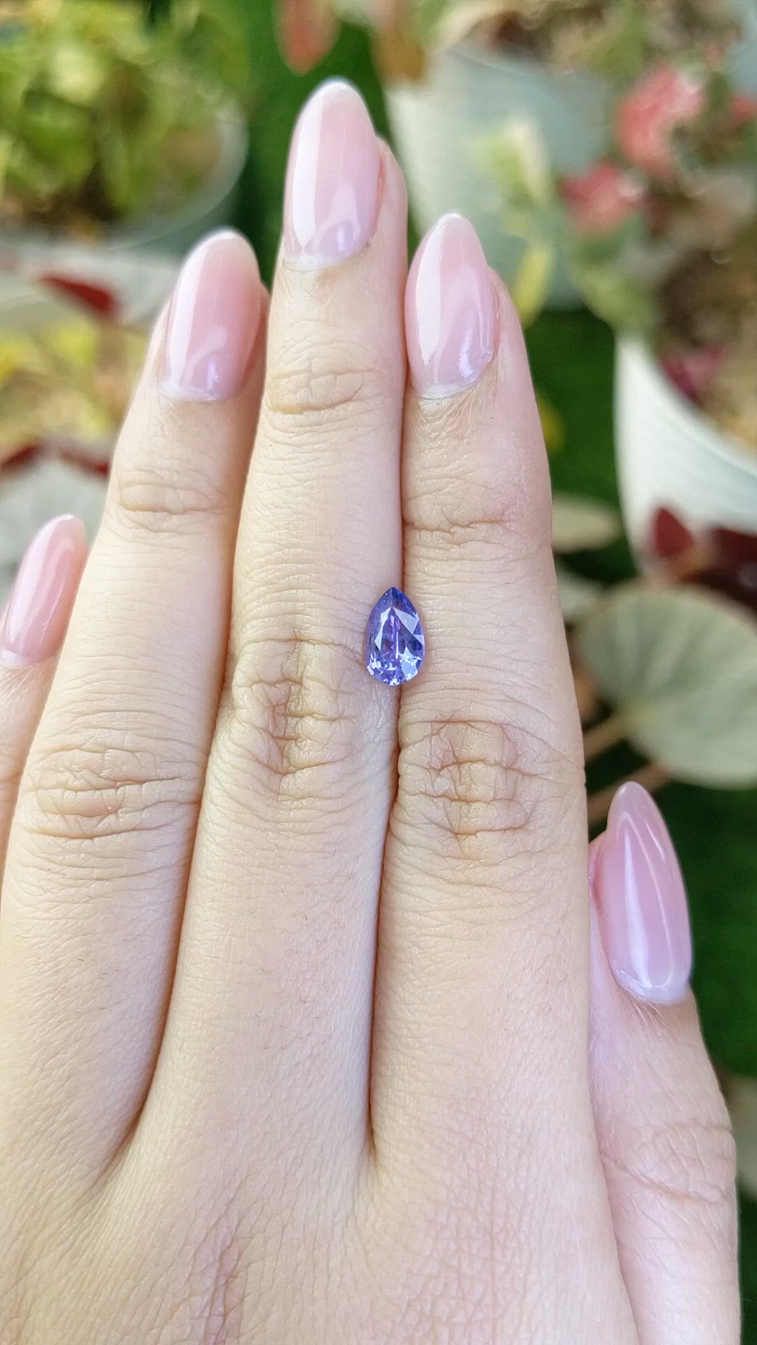 1.12 Ct. Purplish Blue Sapphire from Ceylon (Sri Lanka) Size Video