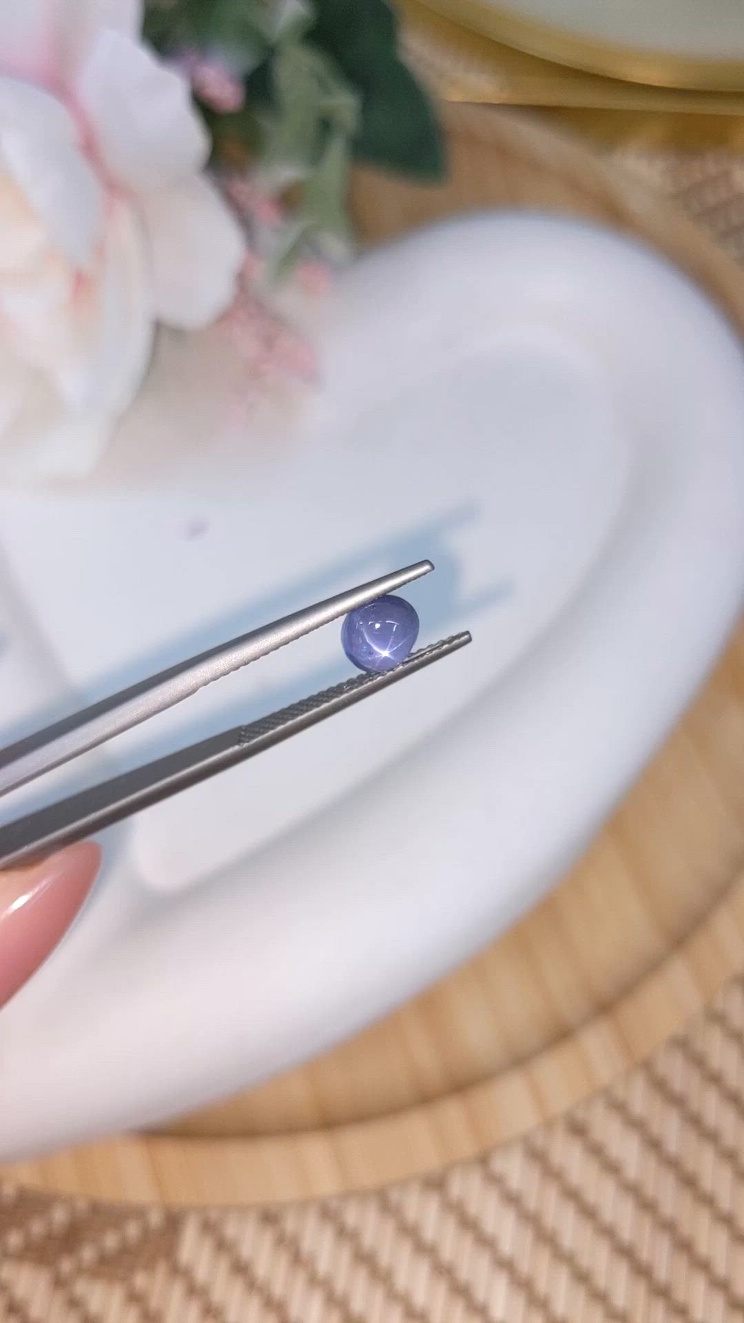 1.56 Ct. Purplish Blue Star Sapphire from Ceylon (Sri Lanka) Size Video