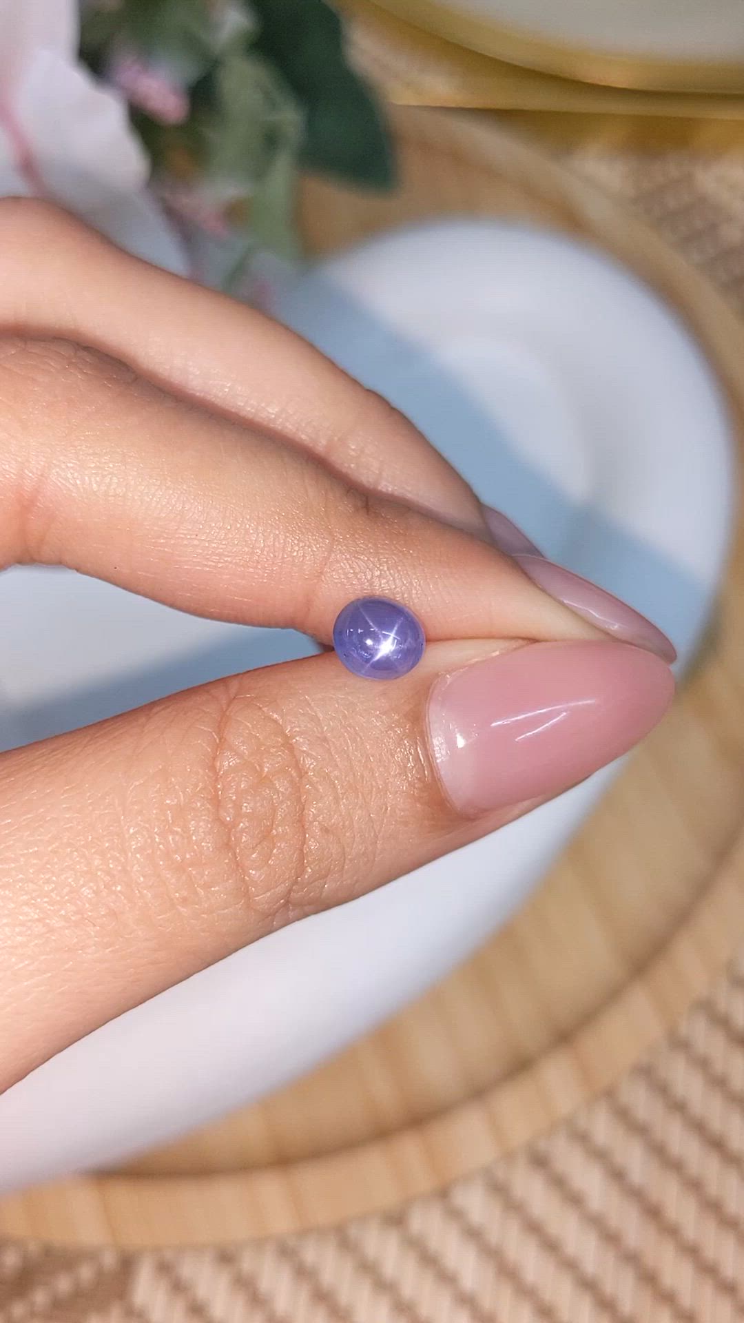 1.56 Ct. Purplish Blue Star Sapphire from Ceylon (Sri Lanka) Size Video