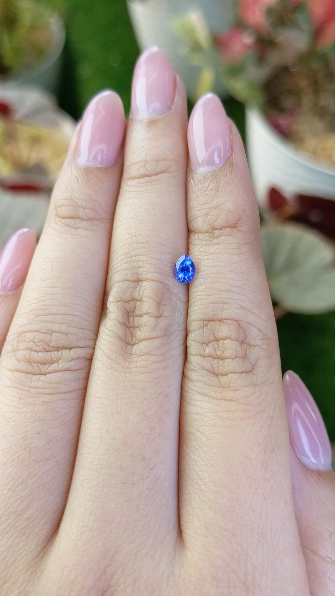 0.47 Ct. Blue Sapphire from Ceylon (Sri Lanka) Size Video