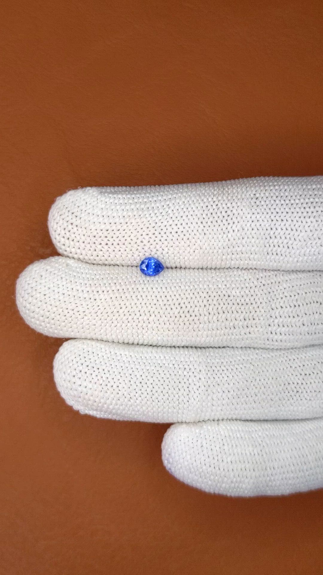 0.47 Ct. Blue Sapphire from Ceylon (Sri Lanka) Size Video