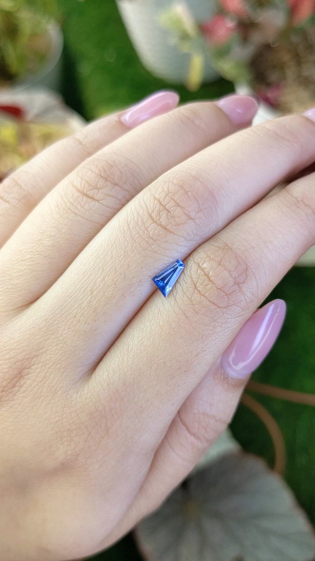 0.54 Ct. Blue Sapphire from Ceylon (Sri Lanka) Size Video
