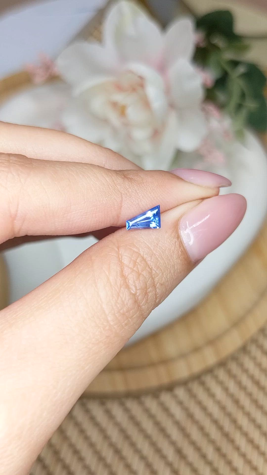 0.54 Ct. Blue Sapphire from Ceylon (Sri Lanka) Size Video