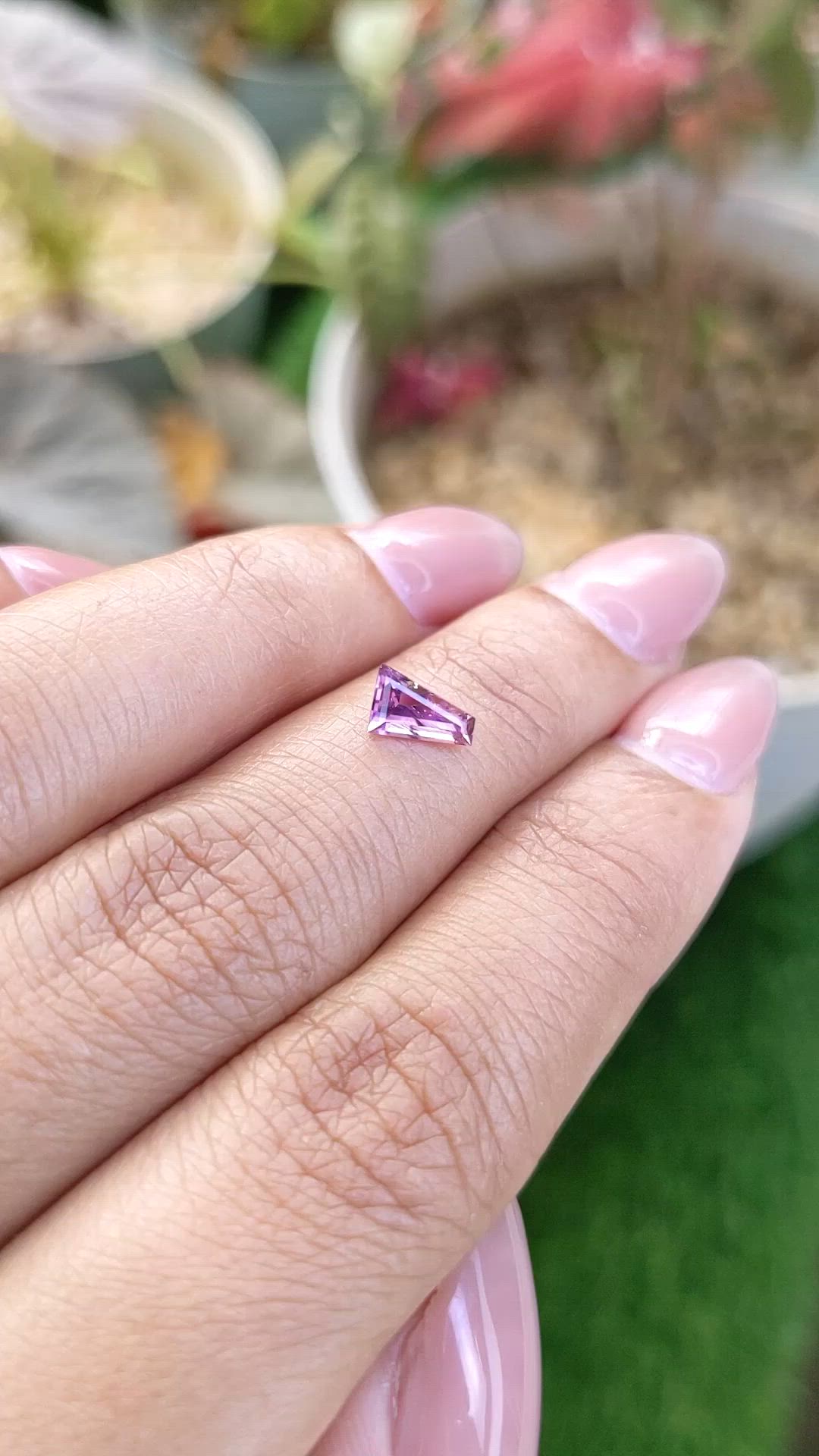 0.67 Ct. Purplish Pink Sapphire from Ceylon (Sri Lanka) Size Video