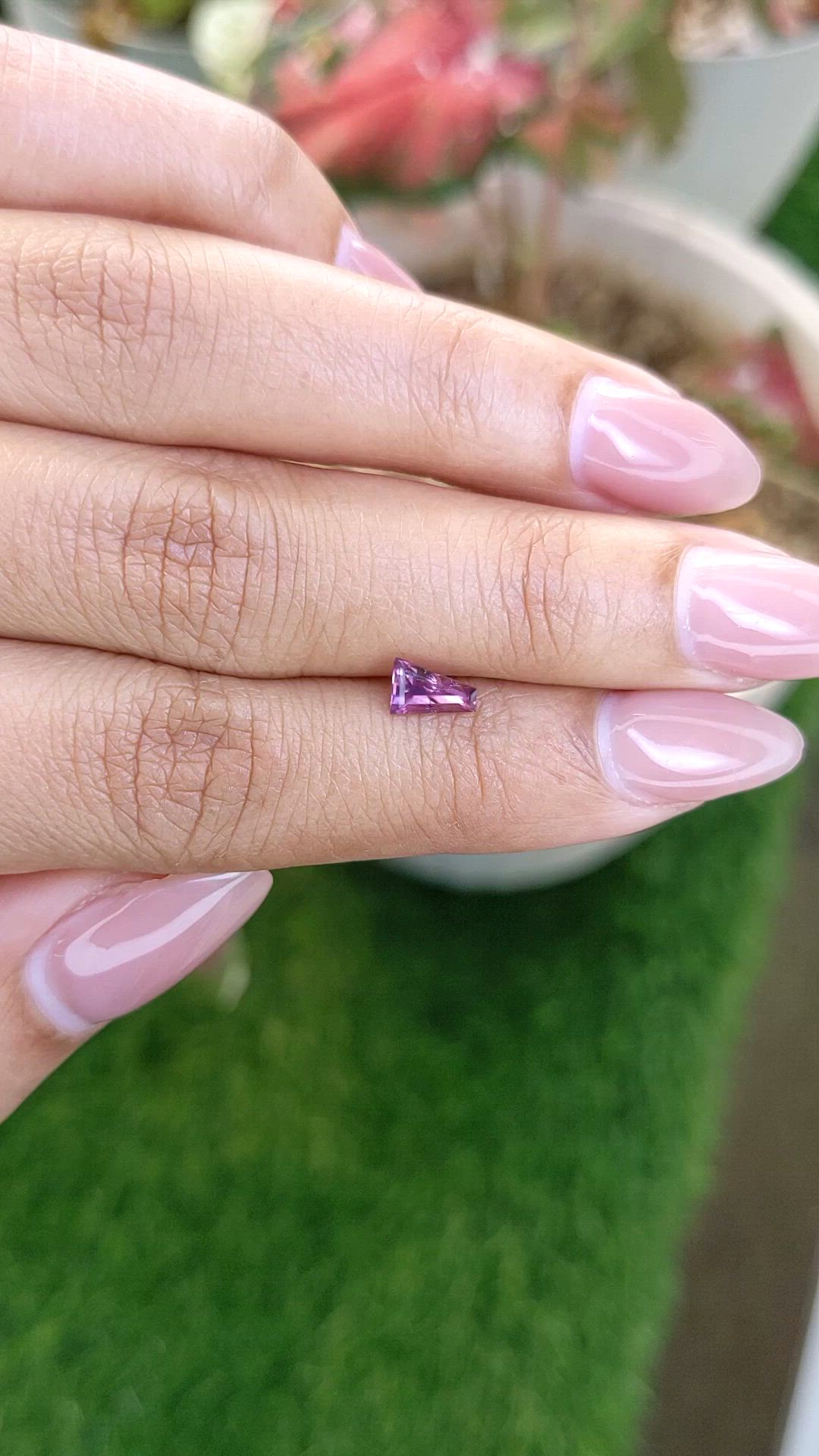 0.67 Ct. Purplish Pink Sapphire from Ceylon (Sri Lanka) Size Video