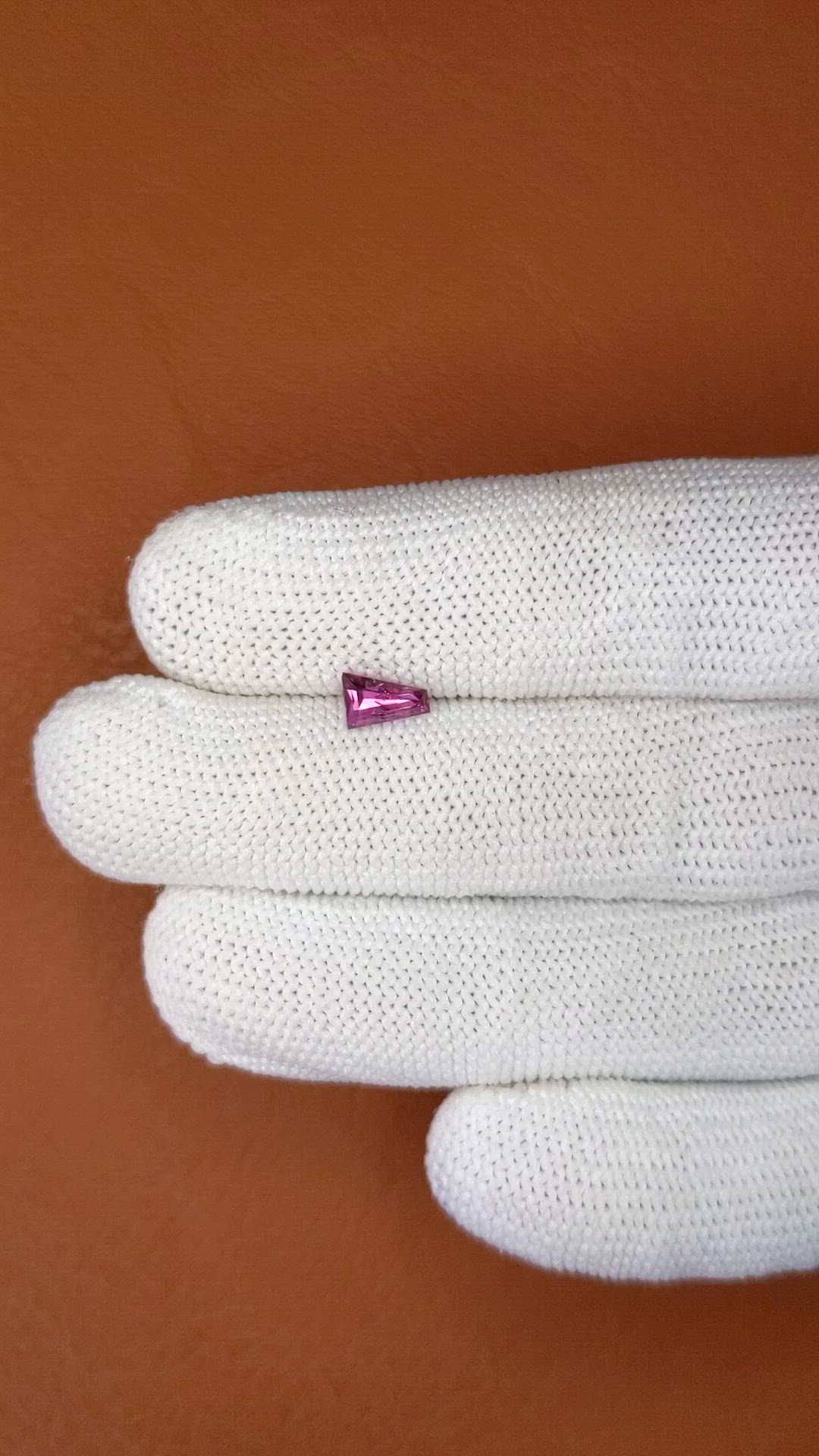 0.67 Ct. Purplish Pink Sapphire from Ceylon (Sri Lanka) Size Video
