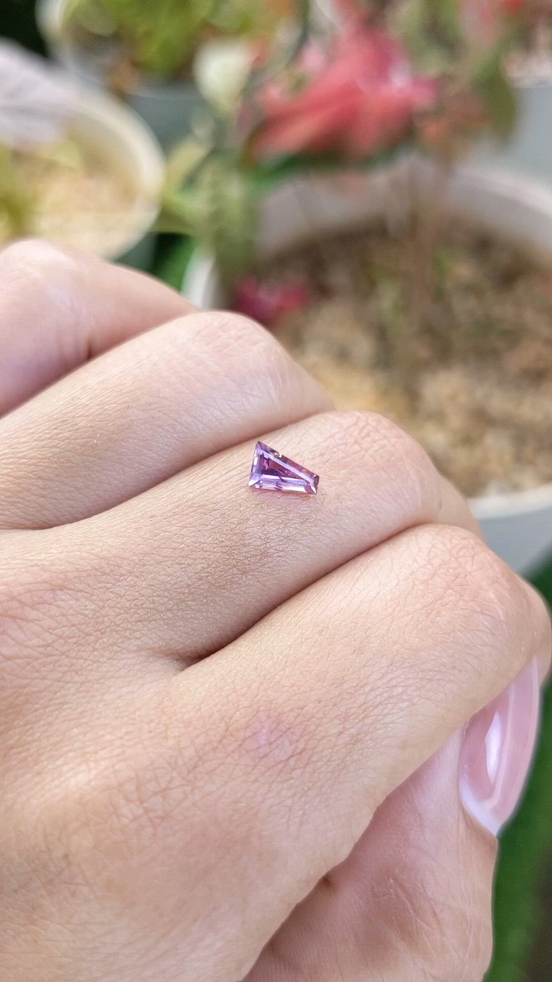 0.67 Ct. Purplish Pink Sapphire from Ceylon (Sri Lanka) Size Video