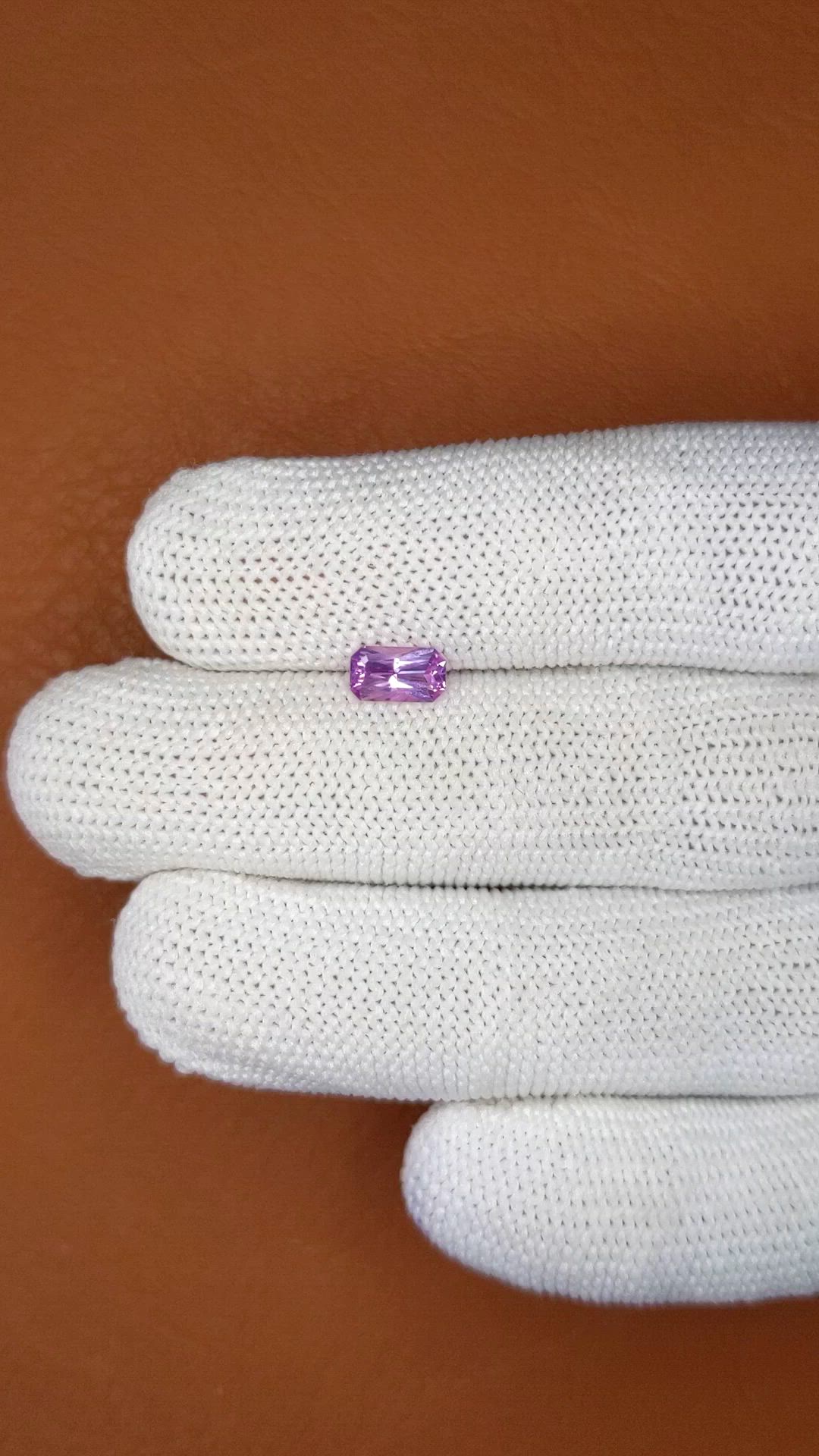 0.80 Ct. Purplish Pink Sapphire from Ceylon (Sri Lanka) Size Video
