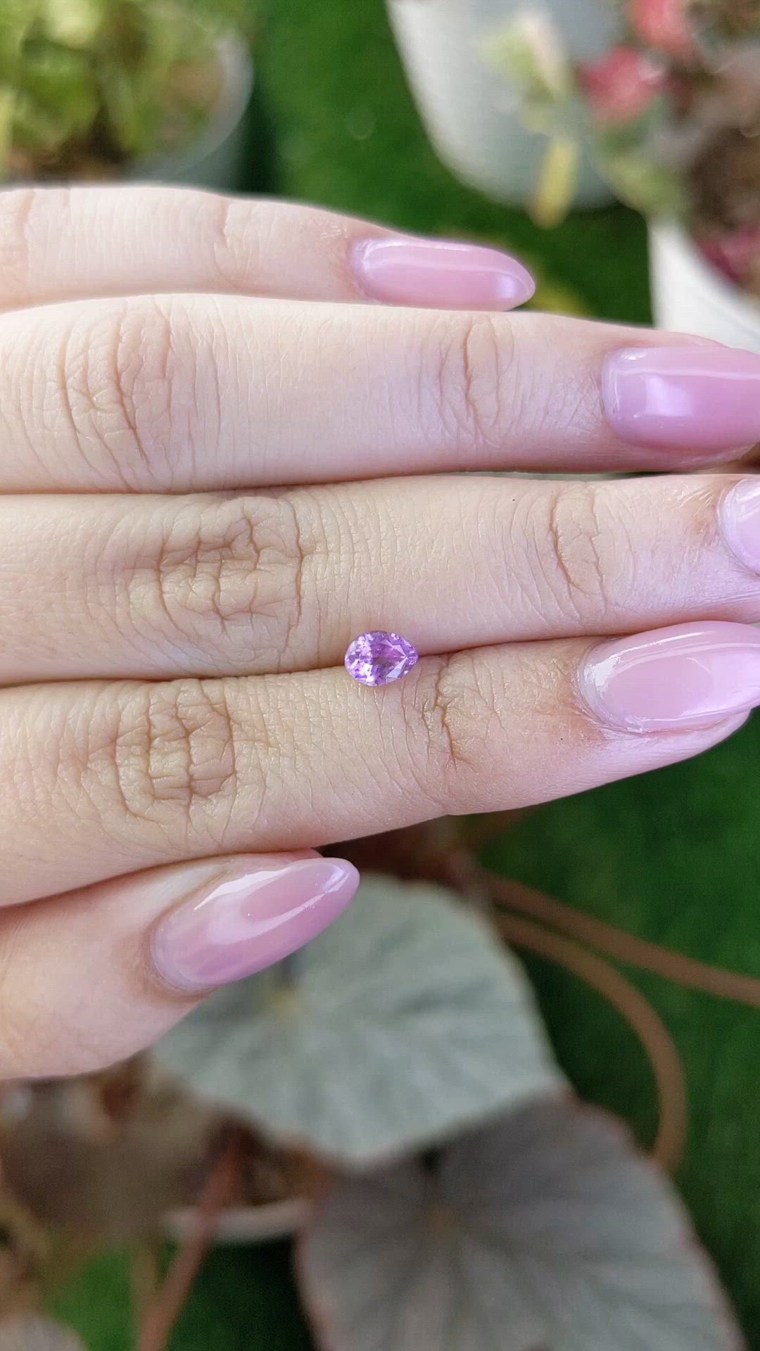 0.73 Ct. Pinkish Purple Sapphire from Ceylon (Sri Lanka) Size Video