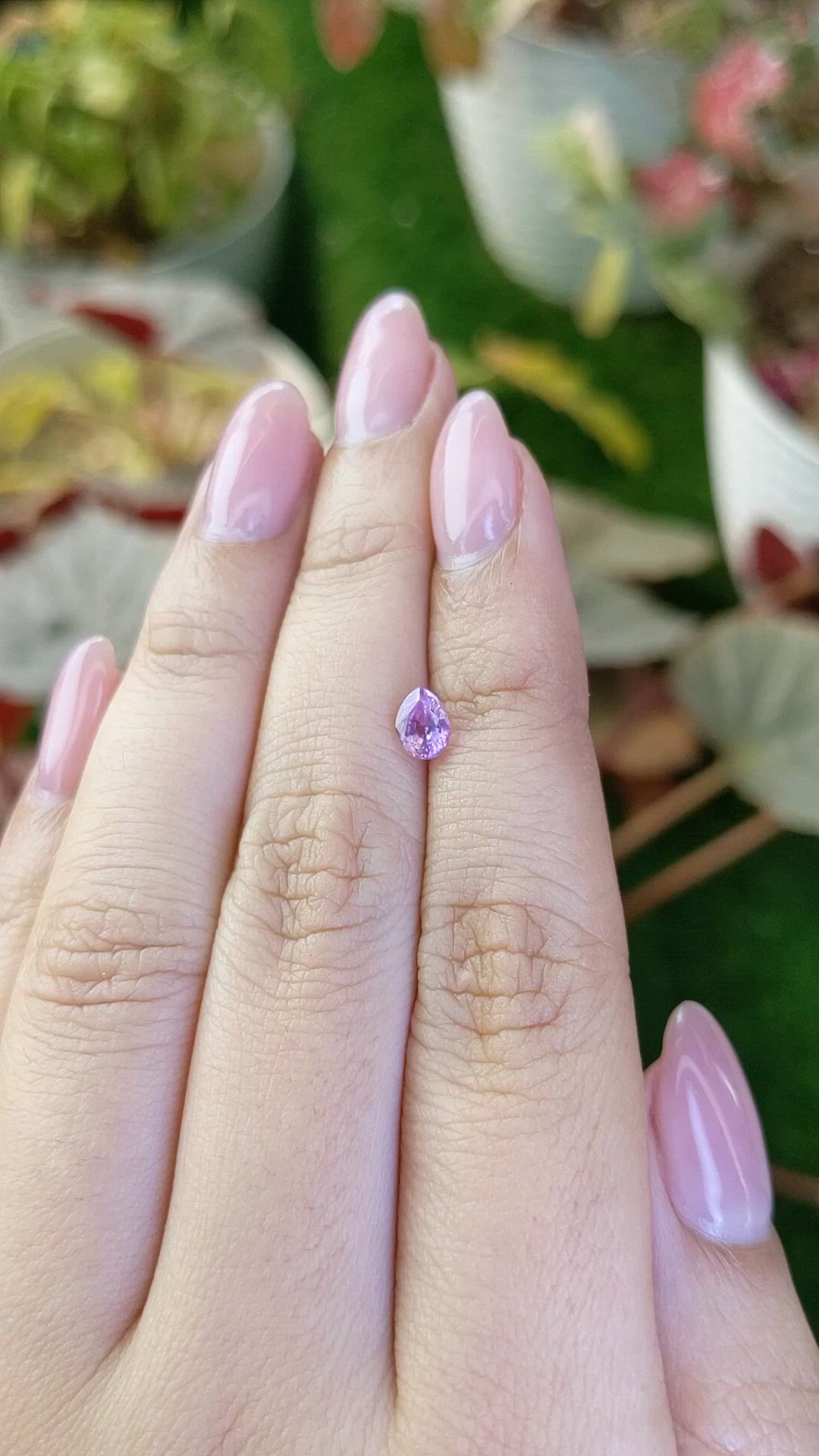 0.73 Ct. Pinkish Purple Sapphire from Ceylon (Sri Lanka) Size Video