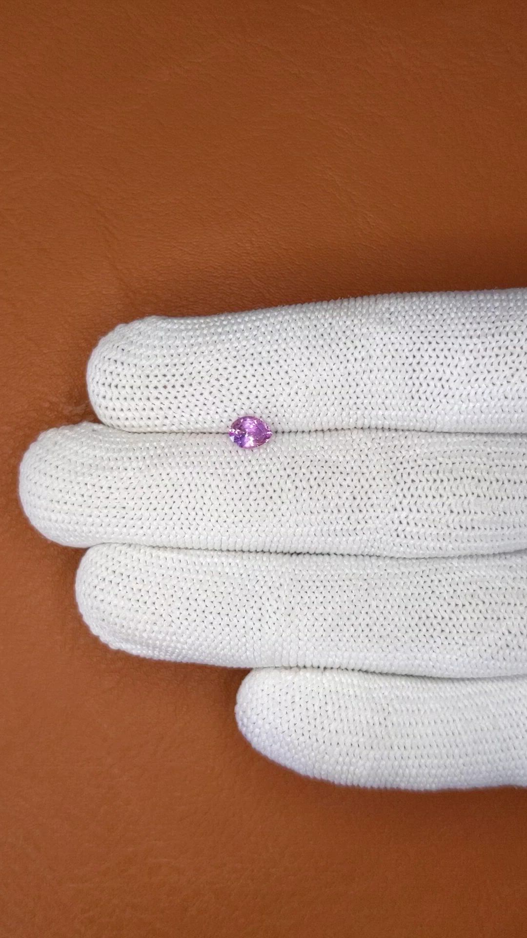 0.73 Ct. Pinkish Purple Sapphire from Ceylon (Sri Lanka) Size Video