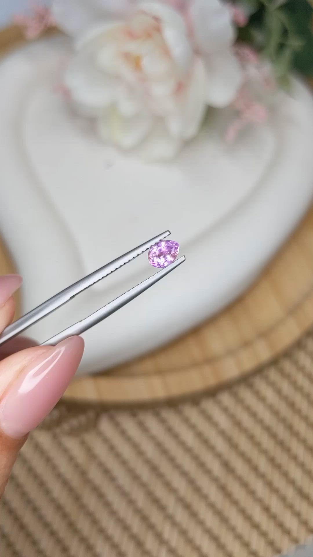 0.73 Ct. Pinkish Purple Sapphire from Ceylon (Sri Lanka) Size Video