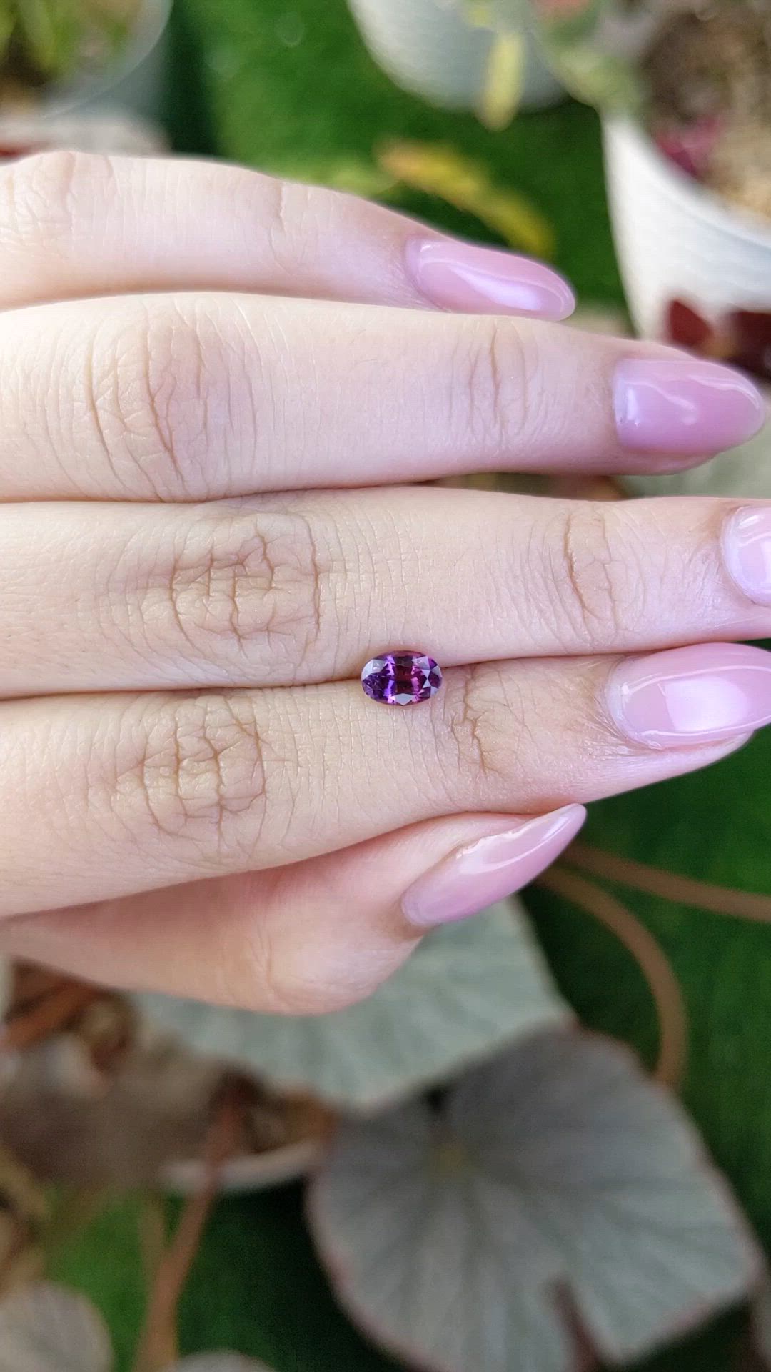 0.82 Ct. Pinkish Purple Sapphire from Ceylon (Sri Lanka) Size Video