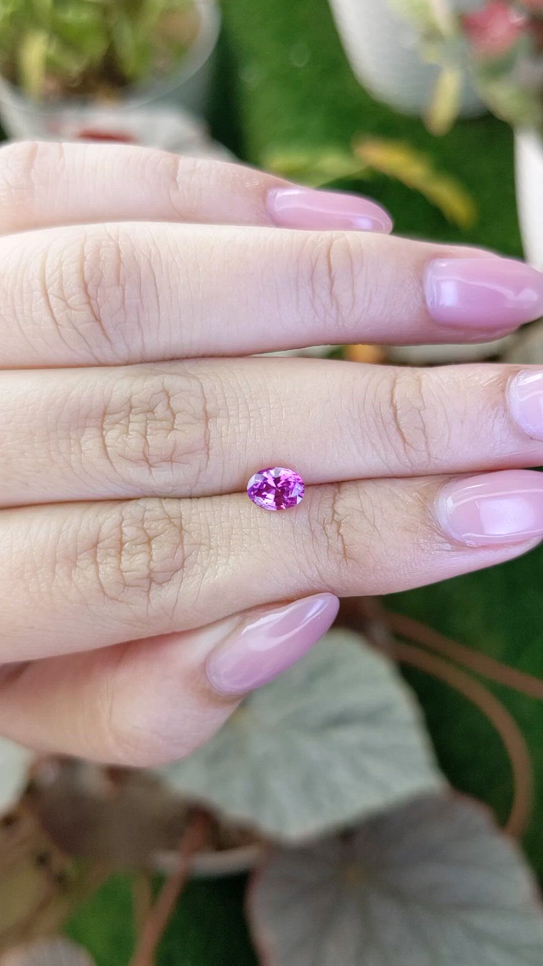 0.75 Ct. Purplish Pink Sapphire from Ceylon (Sri Lanka) Size Video
