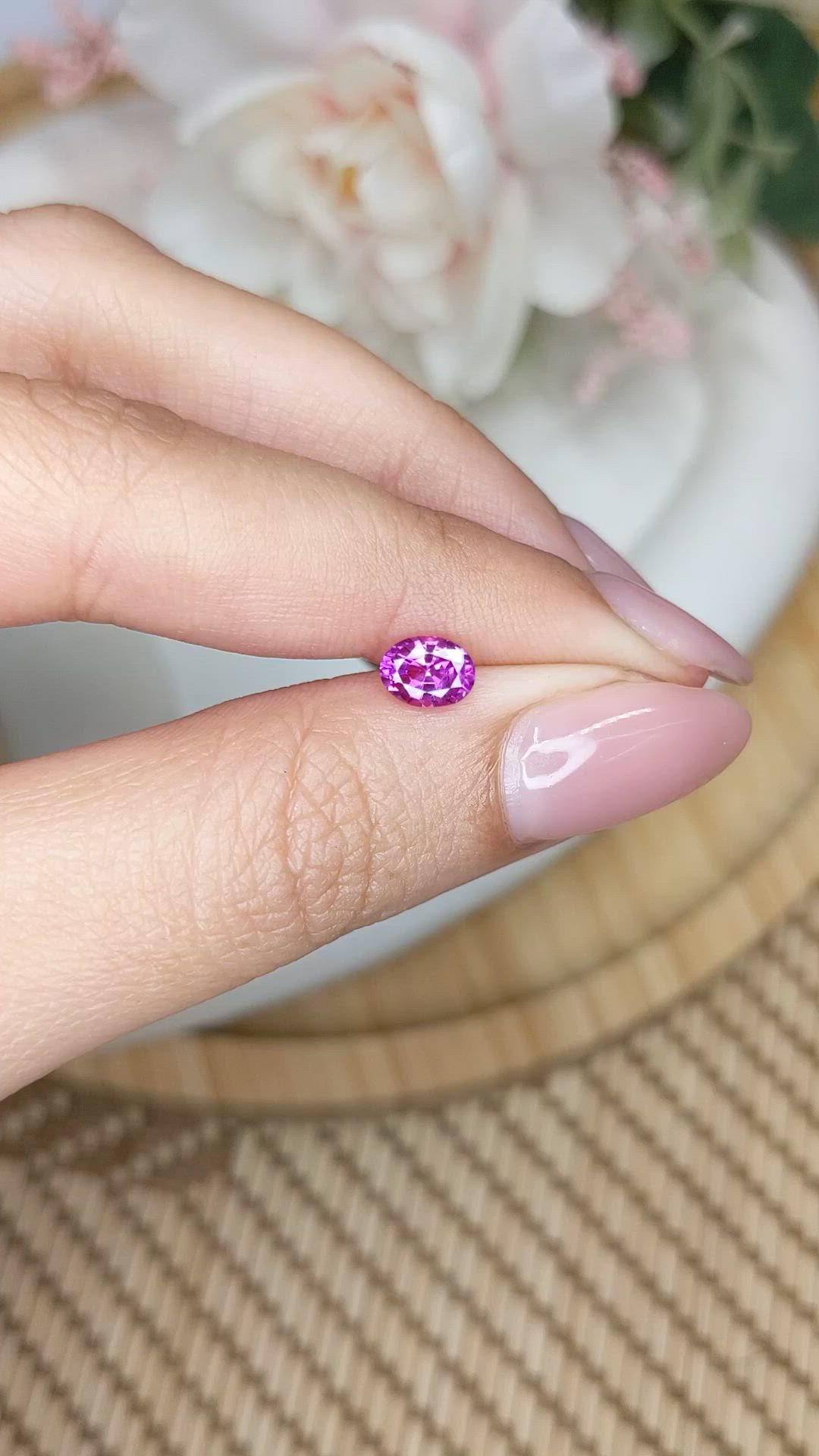 0.75 Ct. Purplish Pink Sapphire from Ceylon (Sri Lanka) Size Video