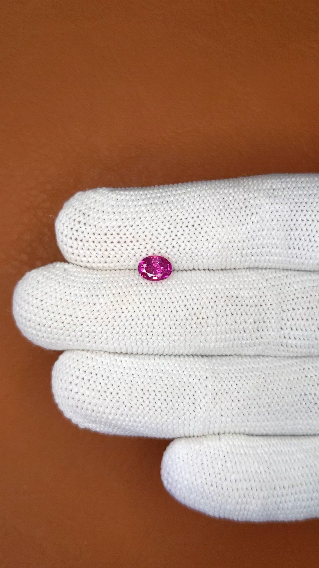 0.75 Ct. Purplish Pink Sapphire from Ceylon (Sri Lanka) Size Video