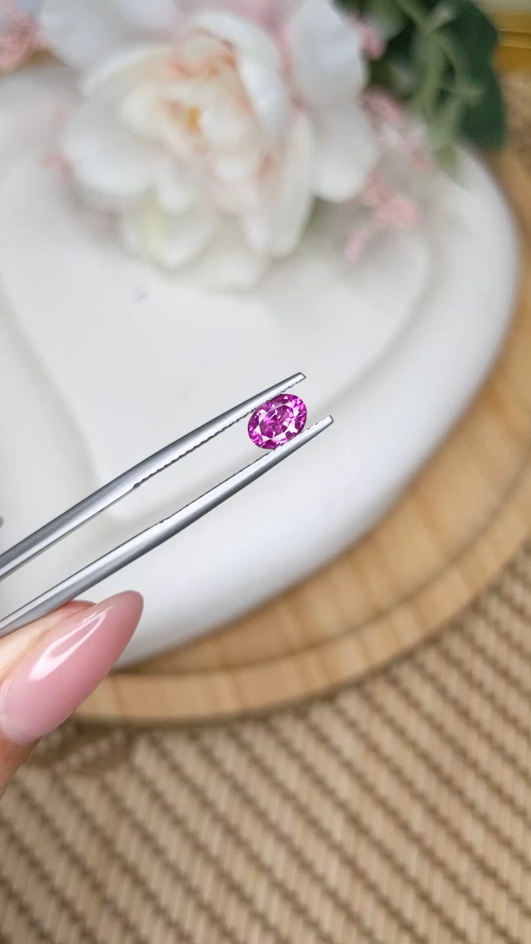 0.75 Ct. Purplish Pink Sapphire from Ceylon (Sri Lanka) Size Video