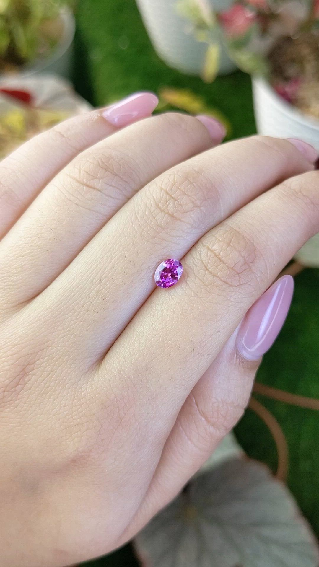 0.75 Ct. Purplish Pink Sapphire from Ceylon (Sri Lanka) Size Video
