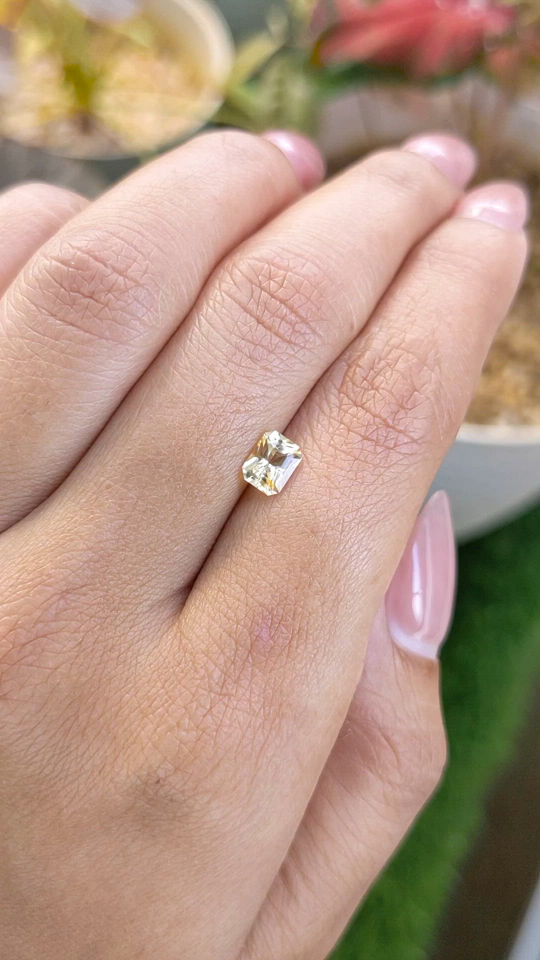 0.85 Ct. Yellow Sapphire from Ceylon (Sri Lanka) Size Video