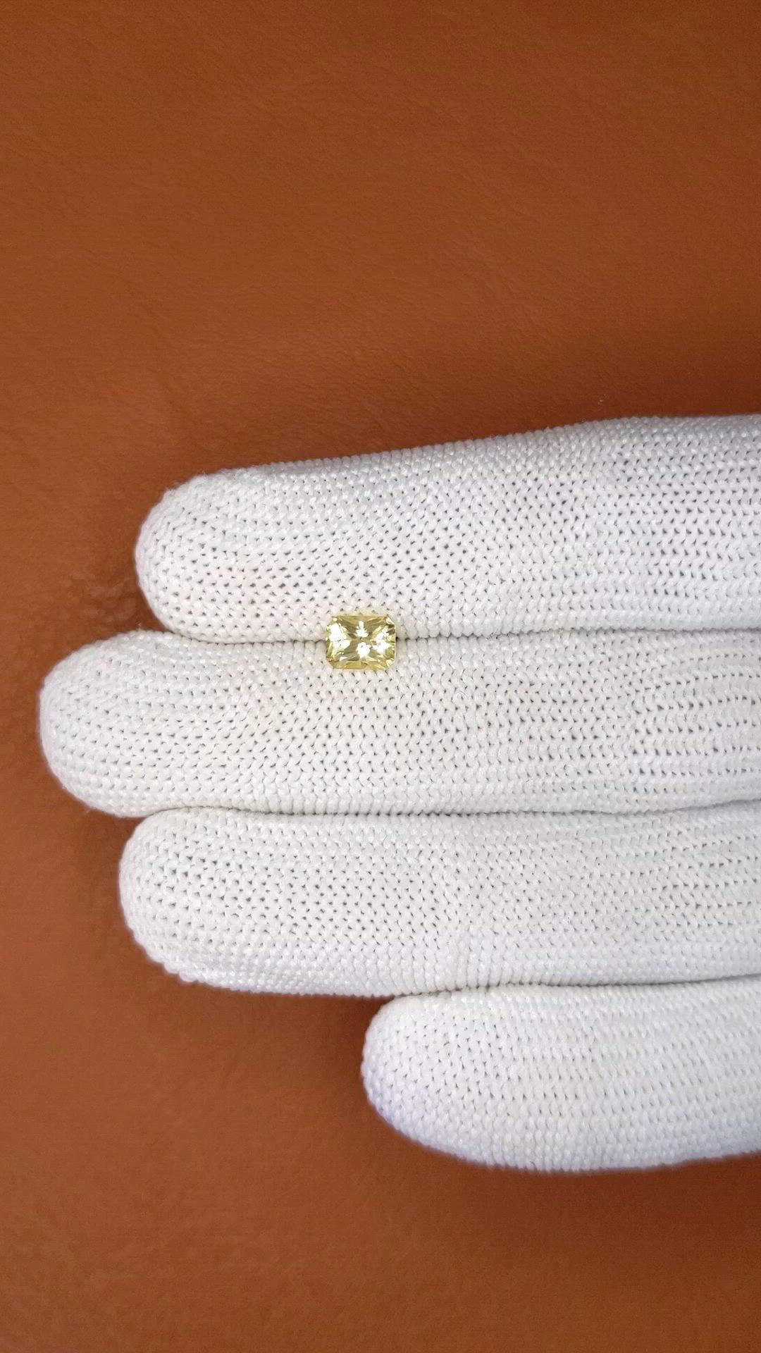 0.85 Ct. Yellow Sapphire from Ceylon (Sri Lanka) Size Video