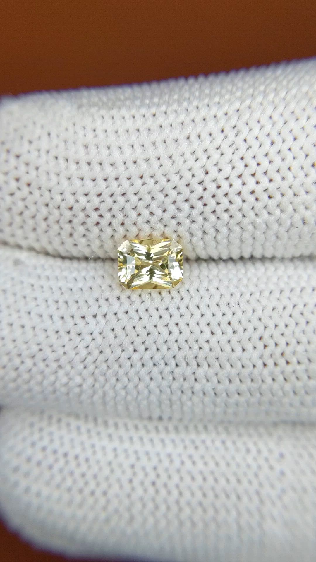 0.85 Ct. Yellow Sapphire from Ceylon (Sri Lanka) Size Video