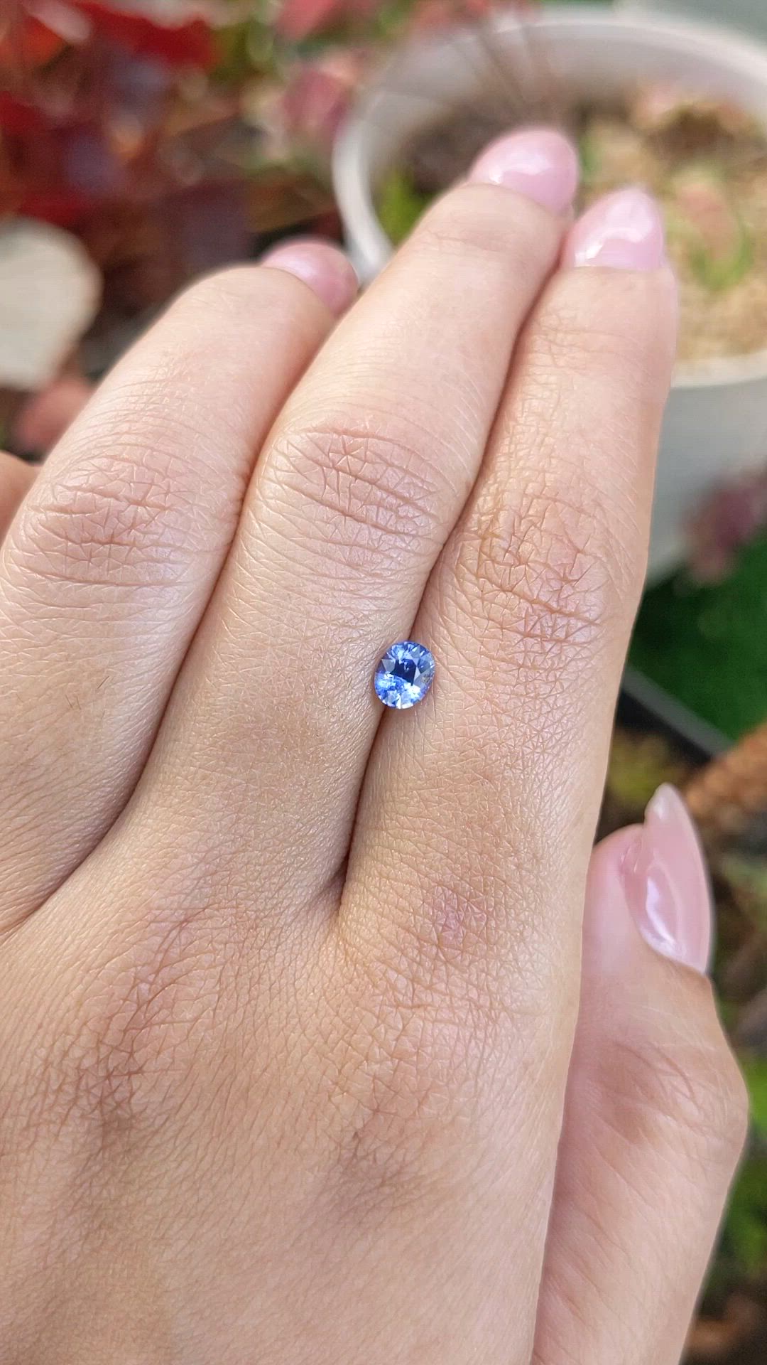 0.58 Ct. Blue Sapphire from Ceylon (Sri Lanka) Size Video