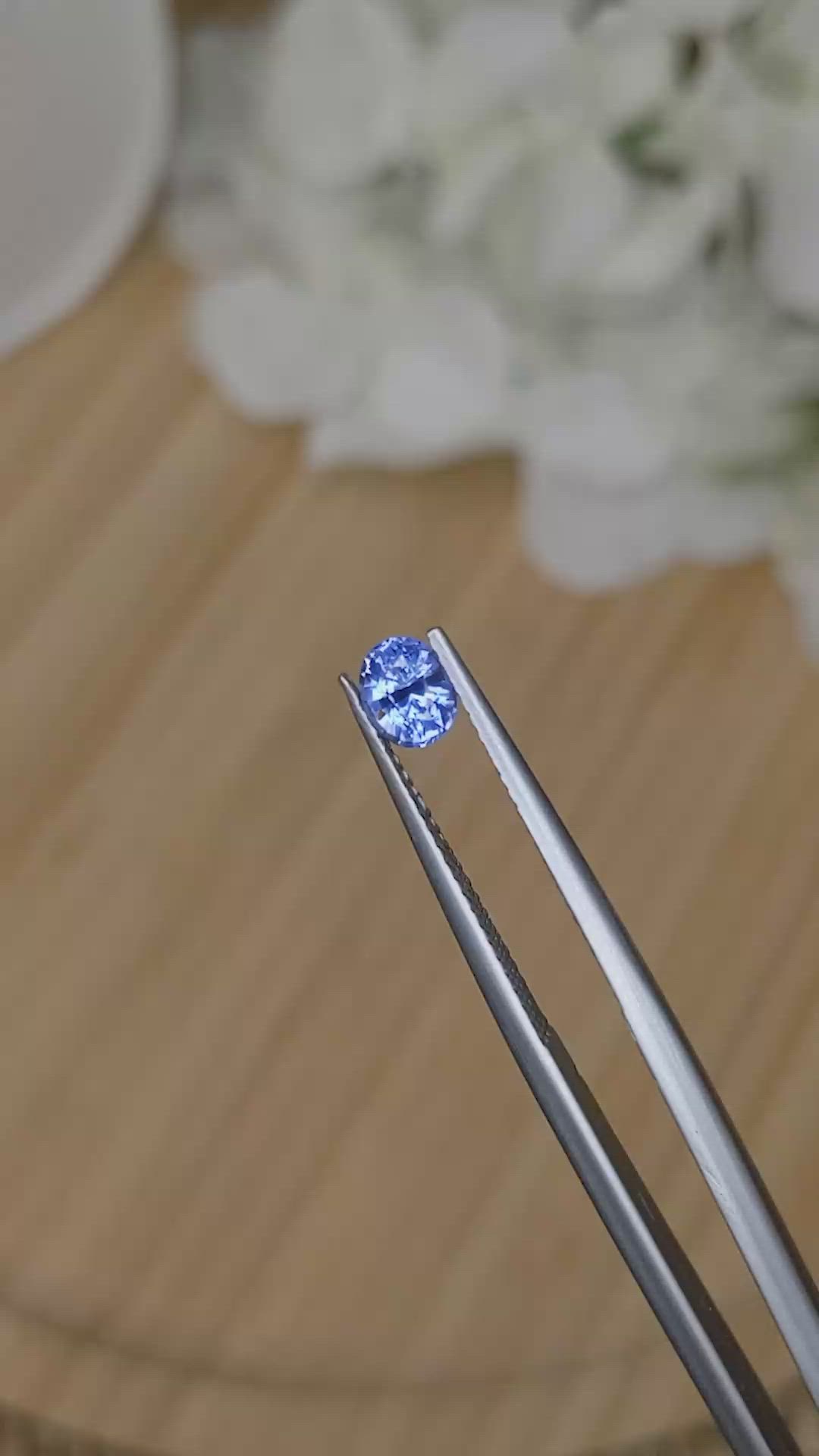 0.58 Ct. Blue Sapphire from Ceylon (Sri Lanka) Size Video