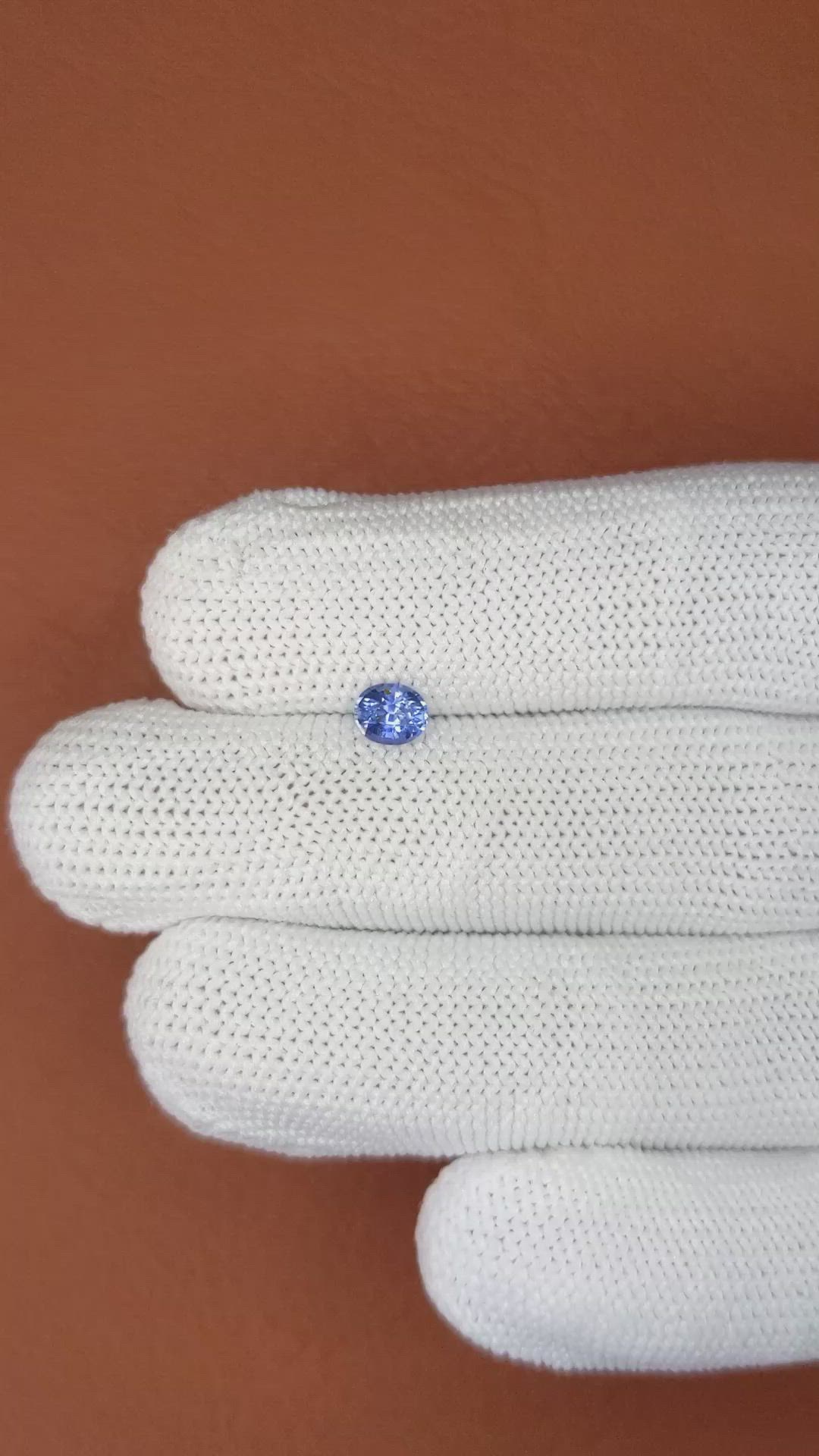 0.58 Ct. Blue Sapphire from Ceylon (Sri Lanka) Size Video