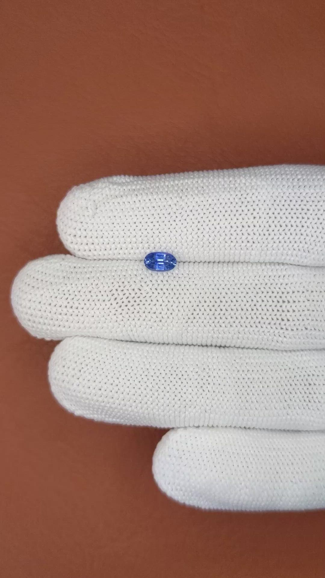 0.47 Ct. Blue Sapphire from Ceylon (Sri Lanka) Size Video