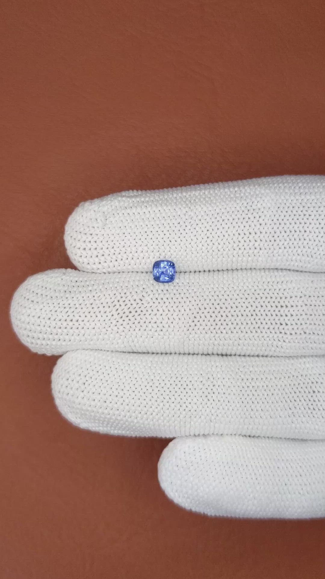 0.44 Ct. Blue Sapphire from Ceylon (Sri Lanka) Size Video