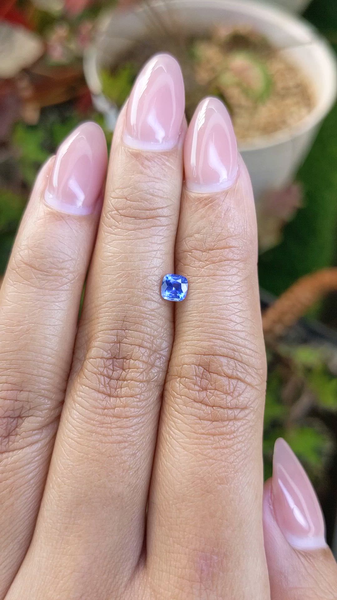0.44 Ct. Blue Sapphire from Ceylon (Sri Lanka) Size Video