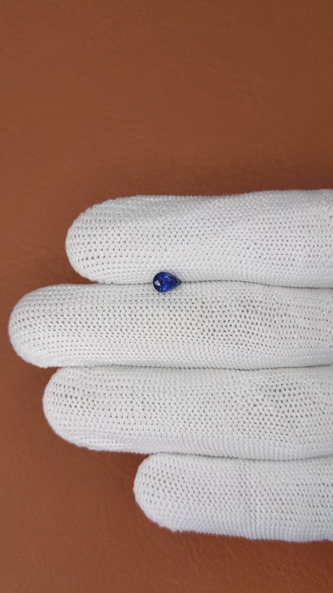 0.46 Ct. Blue Sapphire from Ceylon (Sri Lanka) Size Video