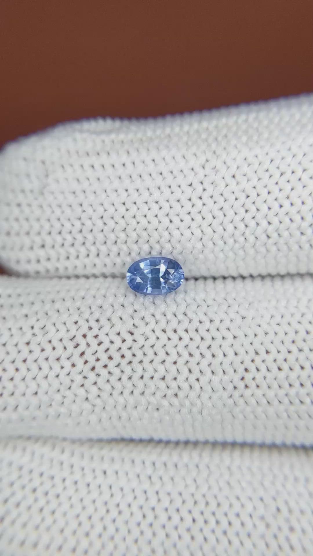 0.43 Ct. Blue Sapphire from Ceylon (Sri Lanka) Size Video