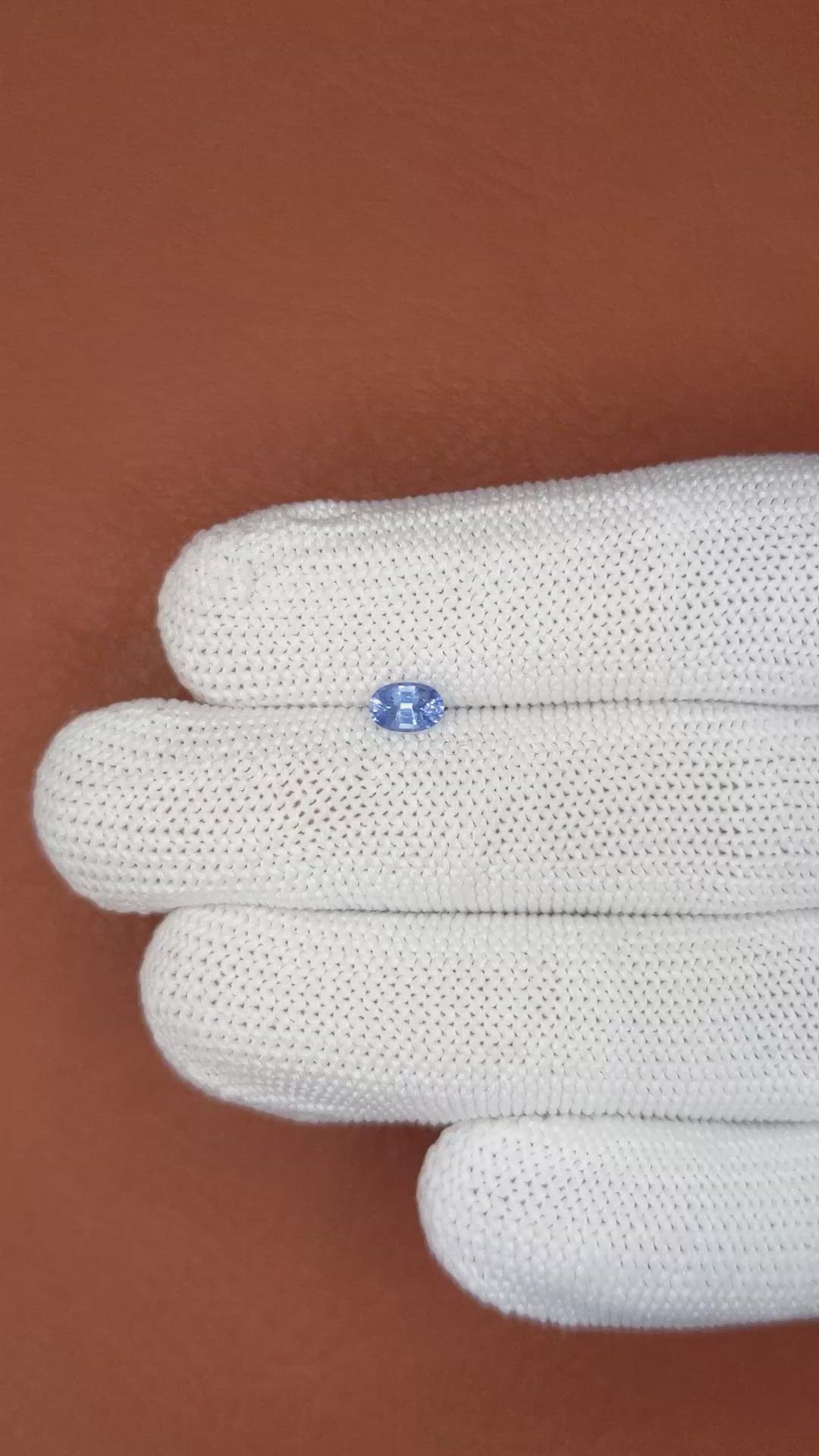 0.43 Ct. Blue Sapphire from Ceylon (Sri Lanka) Size Video