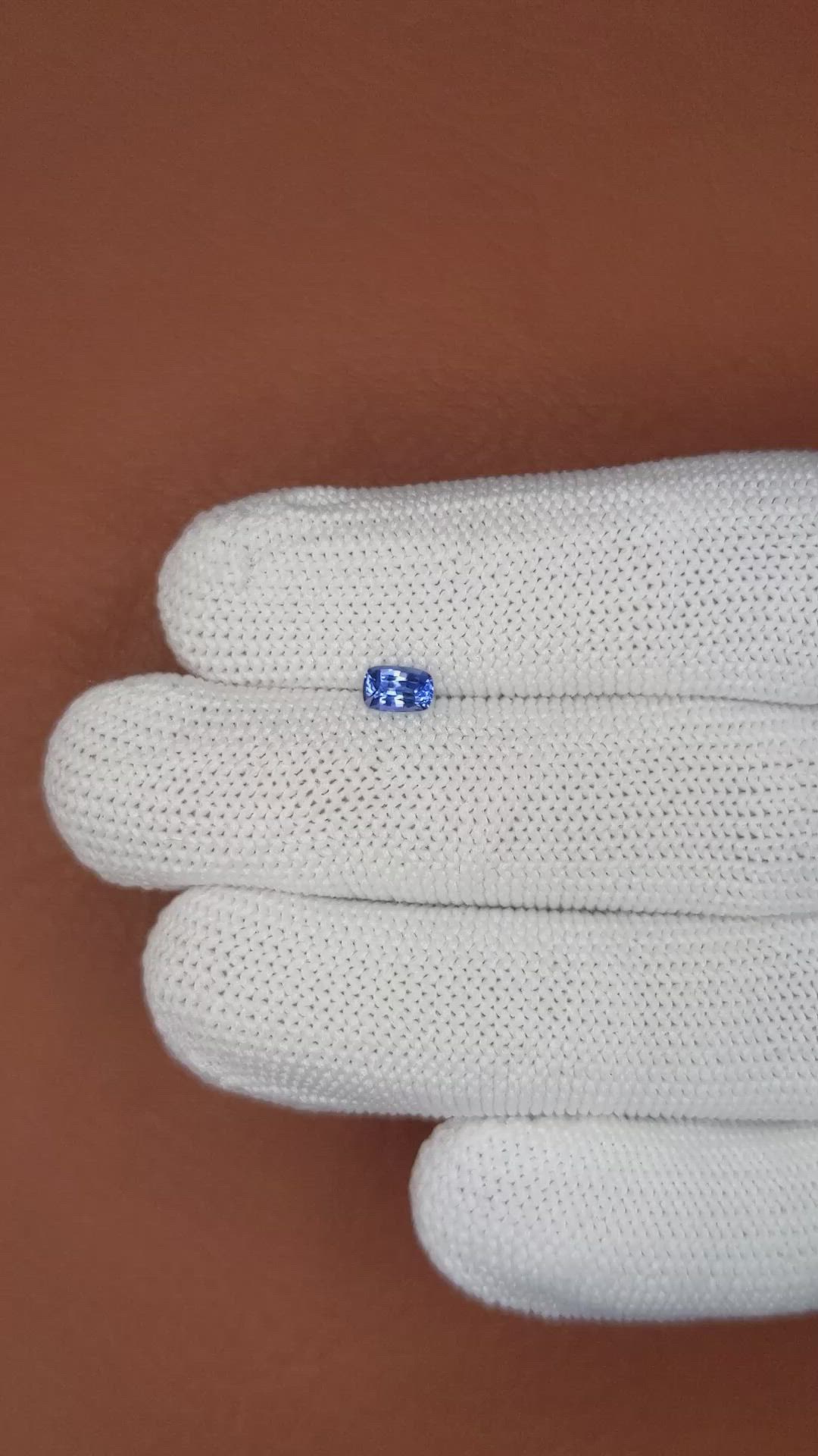 0.41 Ct. Blue Sapphire from Ceylon (Sri Lanka) Size Video