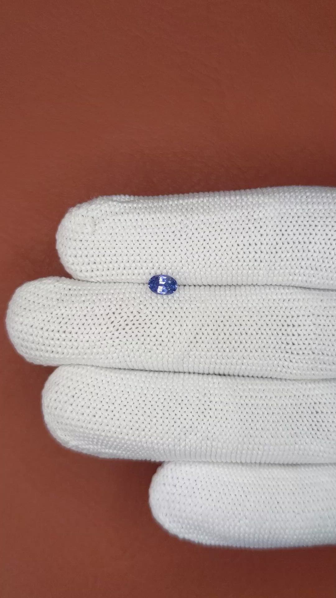 0.37 Ct. Violet Sapphire from Ceylon (Sri Lanka) Size Video