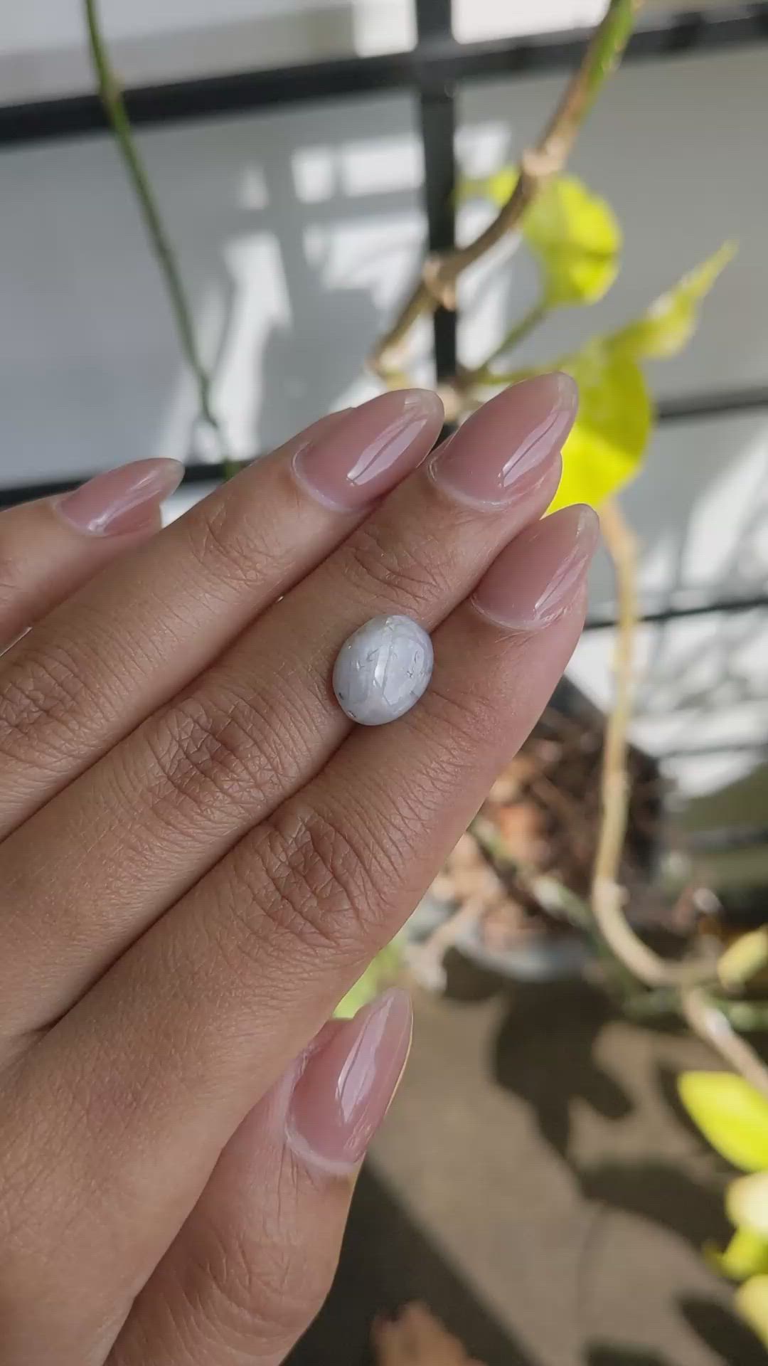 4.76 Ct. Grey Cabochon Star Sapphire from Ceylon (Sri Lanka) Size Video