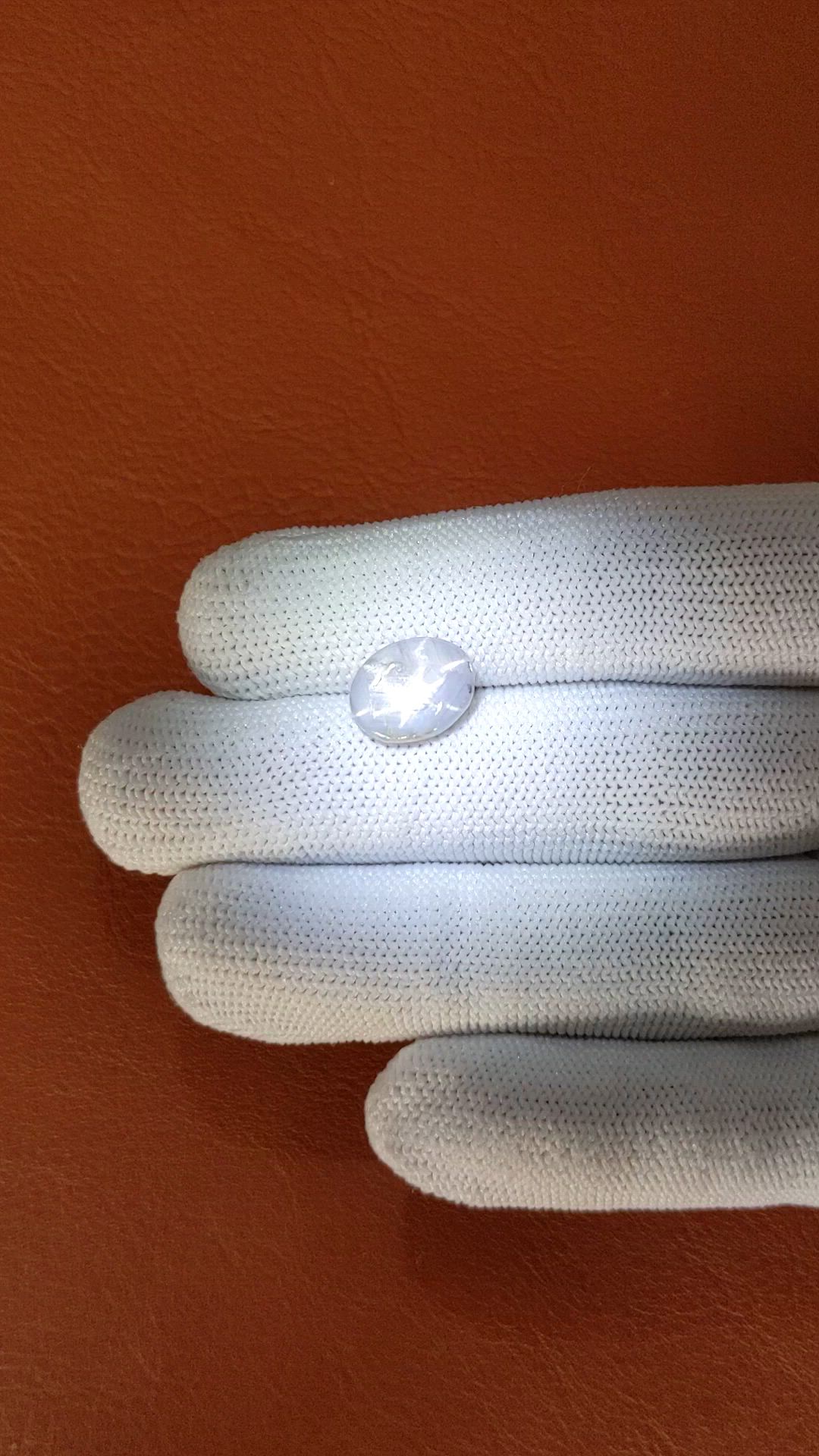 4.76 Ct. Grey Cabochon Star Sapphire from Ceylon (Sri Lanka) Size Video