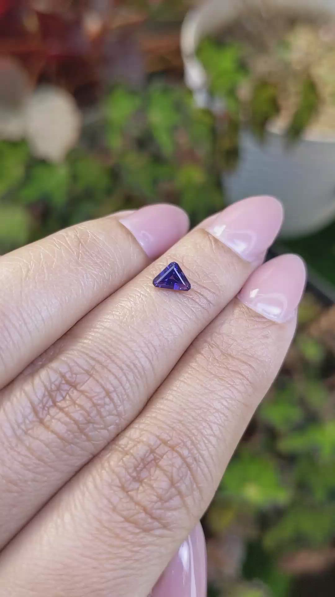 0.51 Ct. Violet Sapphire from Ceylon (Sri Lanka) Size Video