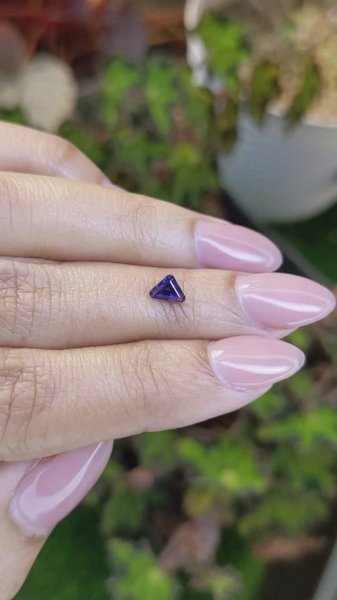 0.51 Ct. Violet Sapphire from Ceylon (Sri Lanka) Size Video