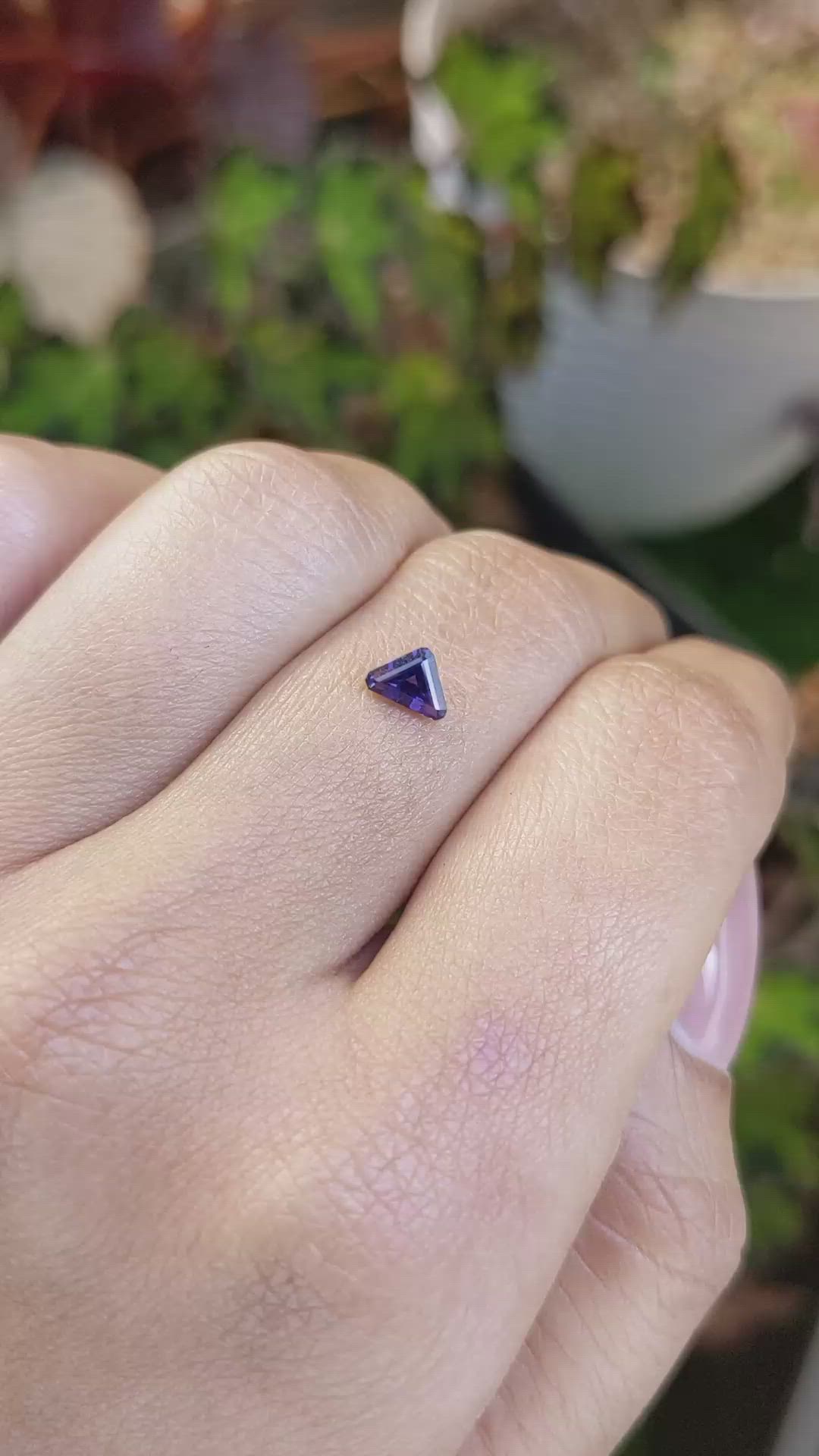 0.51 Ct. Violet Sapphire from Ceylon (Sri Lanka) Size Video