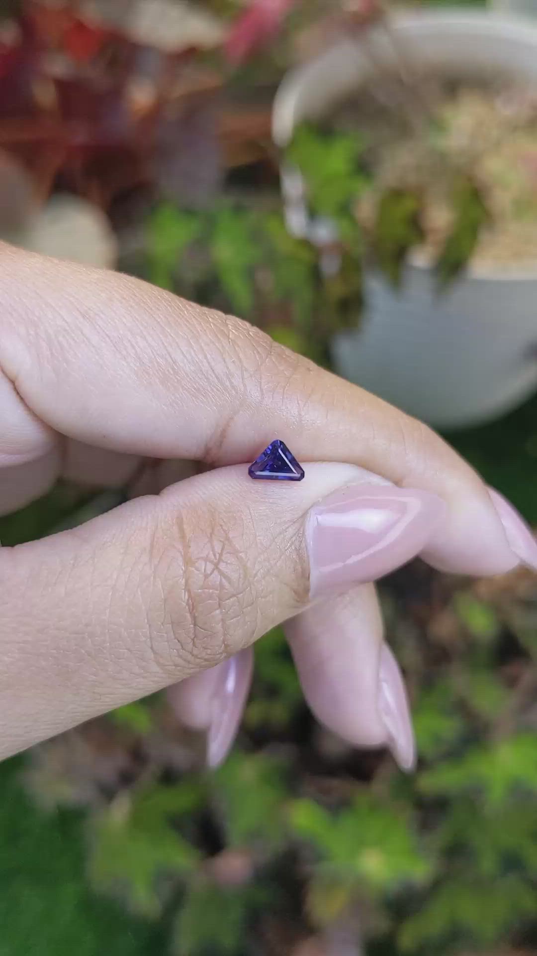 0.51 Ct. Violet Sapphire from Ceylon (Sri Lanka) Size Video