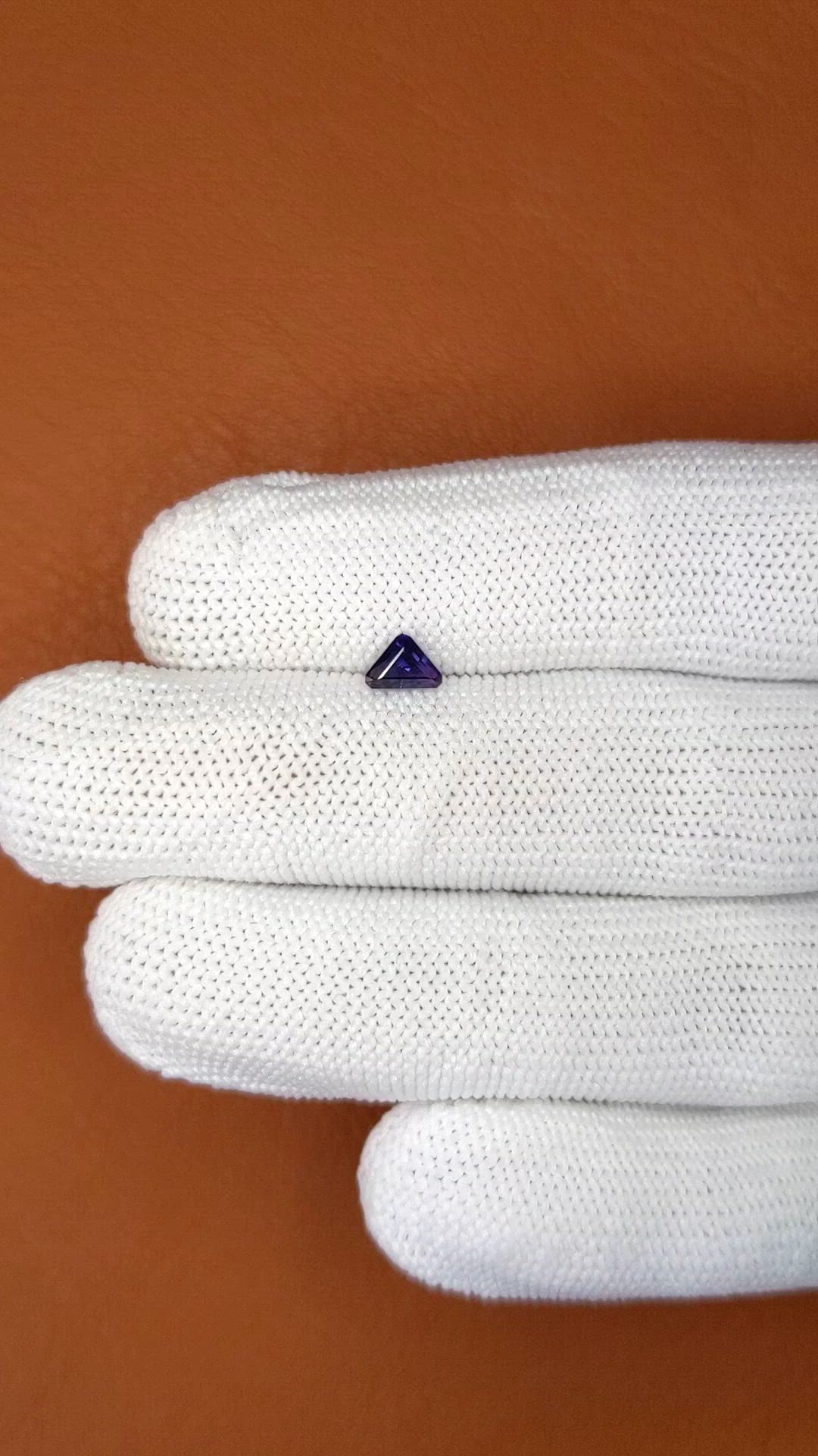 0.51 Ct. Violet Sapphire from Ceylon (Sri Lanka) Size Video