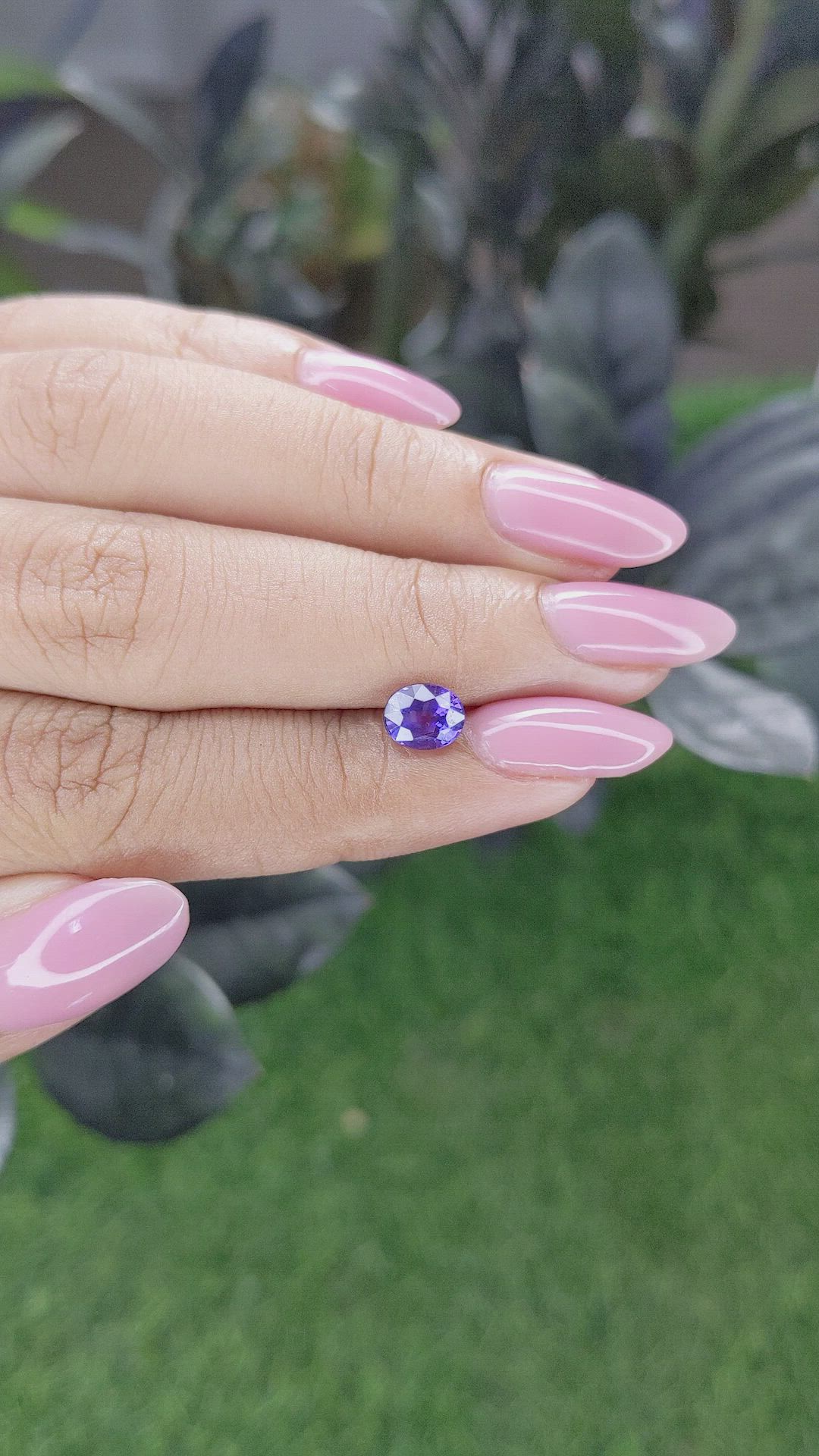 1.21 Ct. Bluish Purple Sapphire from Tanzania Size Video