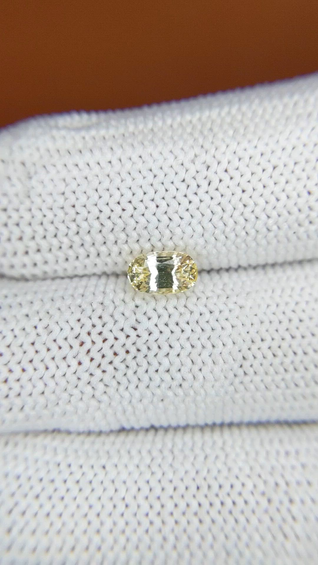 0.98 Ct. Yellow Sapphire from Ceylon (Sri Lanka) Size Video