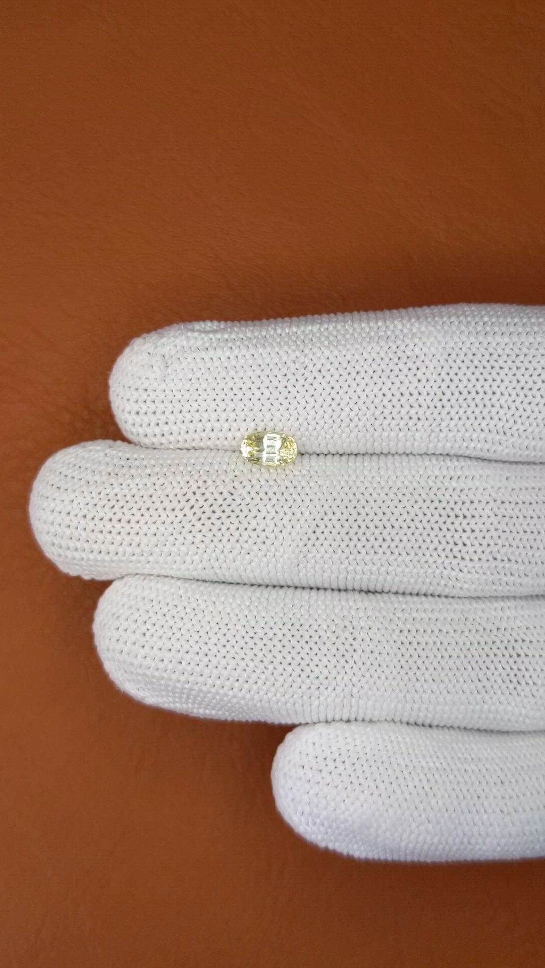 0.98 Ct. Yellow Sapphire from Ceylon (Sri Lanka) Size Video