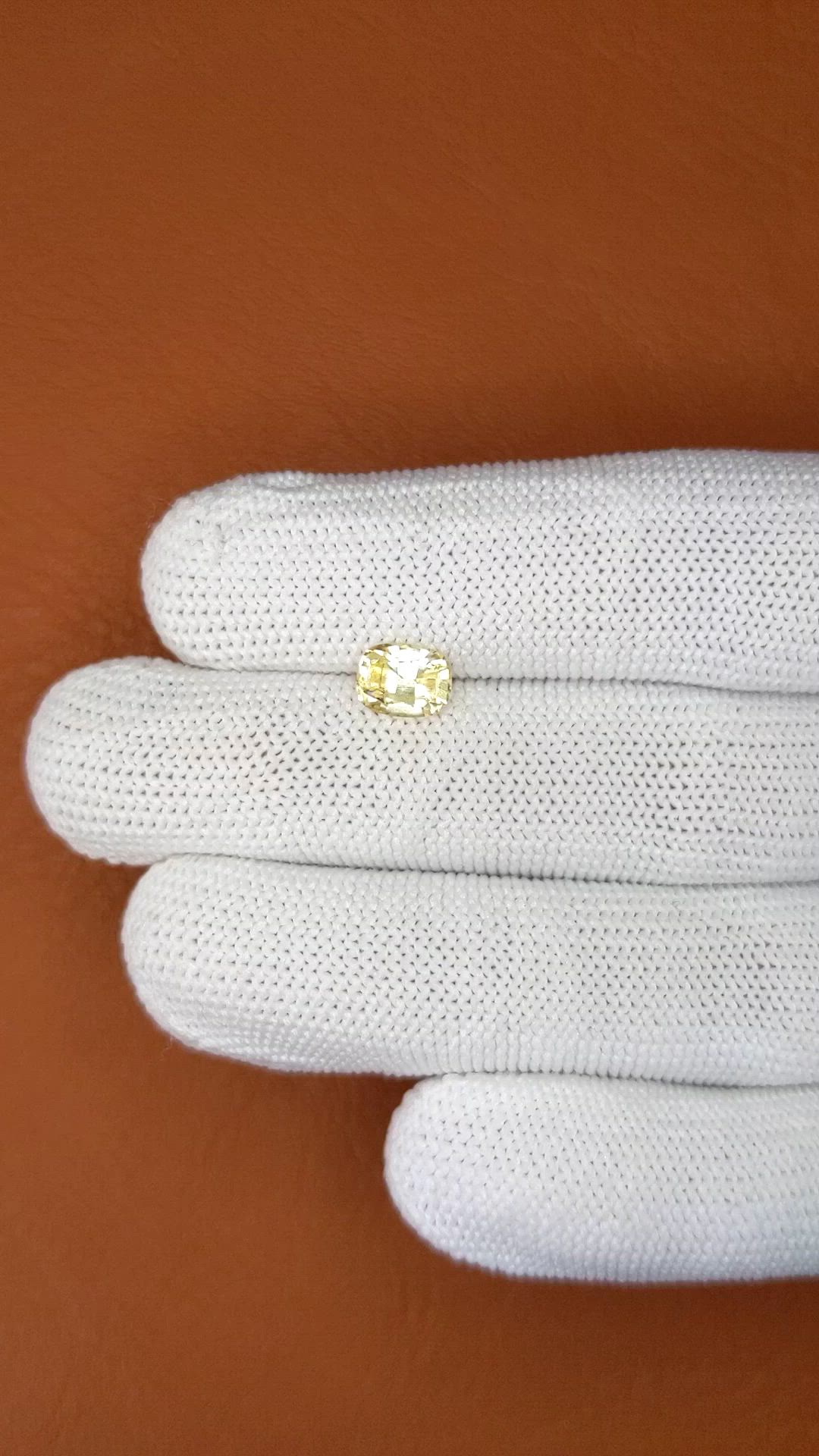 1.32 Ct. Yellow Sapphire from Ceylon (Sri Lanka) Size Video